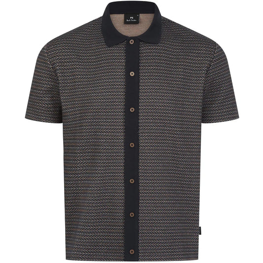 PAUL SMITH PS BUTTON FRONT COTTON POLO SHIRT NAVY BLUE XL RRP £135 BNWT