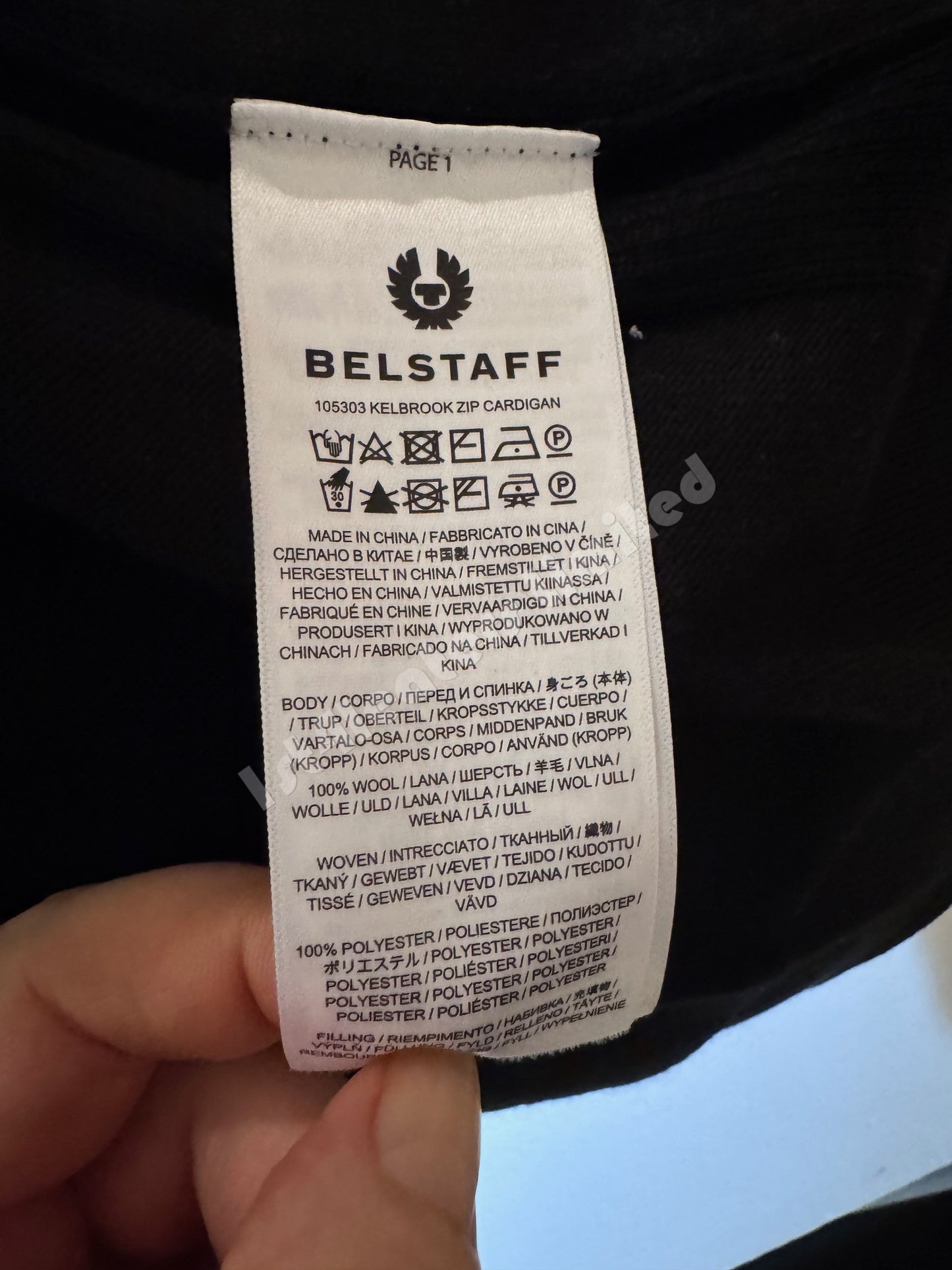 BELSTAFF KELBROOK MIXED MEDIA ZIPPED CARDIGAN JUMPER BLACK RRP £275 BNWT