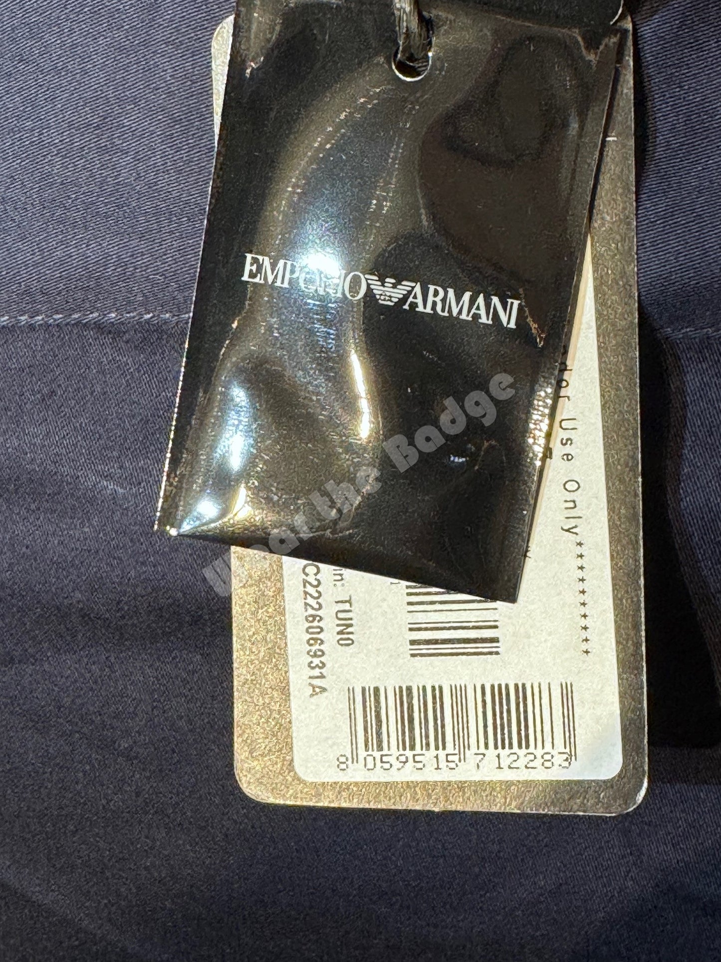 EMPORIO ARMANI NAVY BLUE CHEST LOGO L0NG SLEEVE SHIRT SIZE XL RRP £150 BNWT