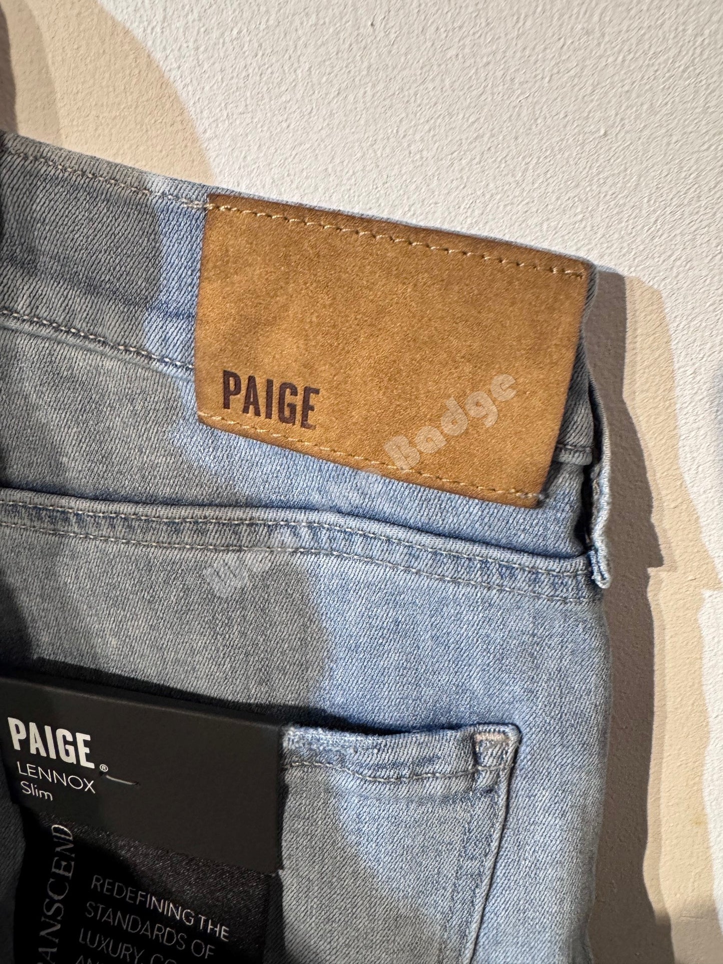 PAIGE LENNOX RENFRO DESTRUCTED SLIM FIT STRAIGHT LEG JEANS 36 REG RRP £235 BNWT