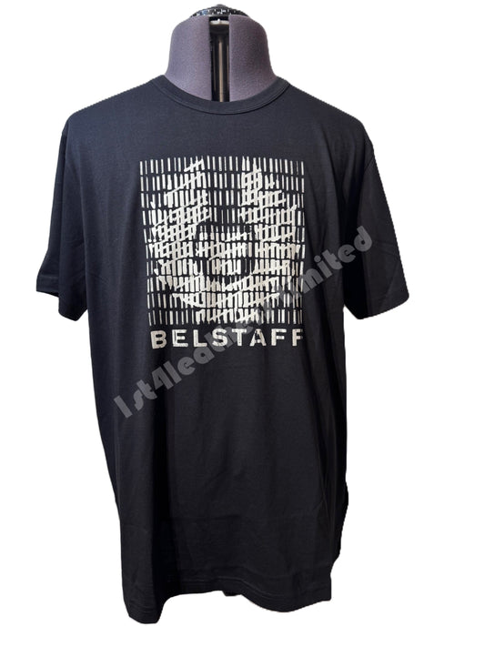 BELSTAFF MATCH GRAPHIC LOGO SHORT SLEEVE COTTON T-SHIRT BLACK RRP £70 BNWT