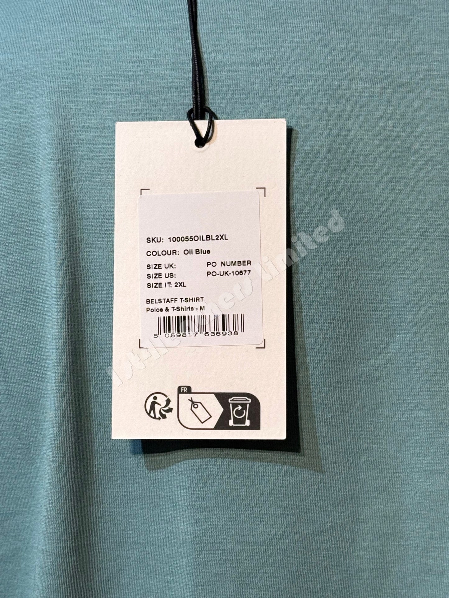 BELSTAFF PHOENIX PATCH SHORT SLEEVE COTTON T-SHIRT OIL BLUE 2XL RRP £60 BNWT