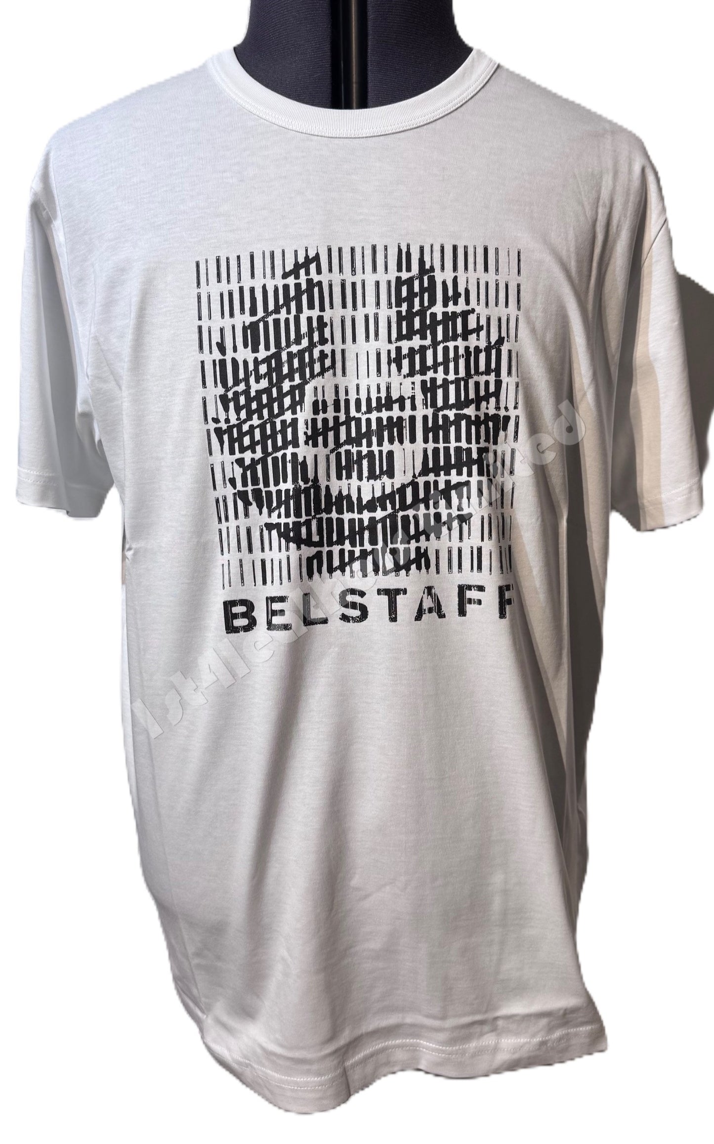 BELSTAFF MATCH GRAPHIC LOGO SHORT SLEEVE COTTON T-SHIRT WHITE RRP £70 BNWT