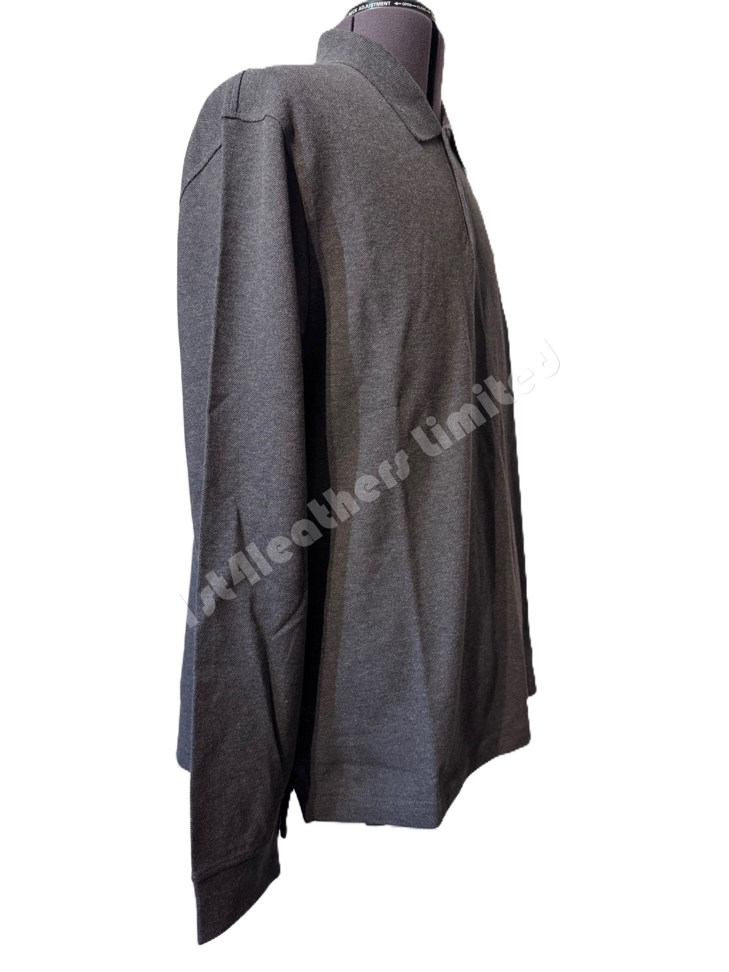 BELSTAFF PIQUE COTTON LONG SLEEVE POLO SHIRT CHARCOAL HEATHER RRP £120 BNWT