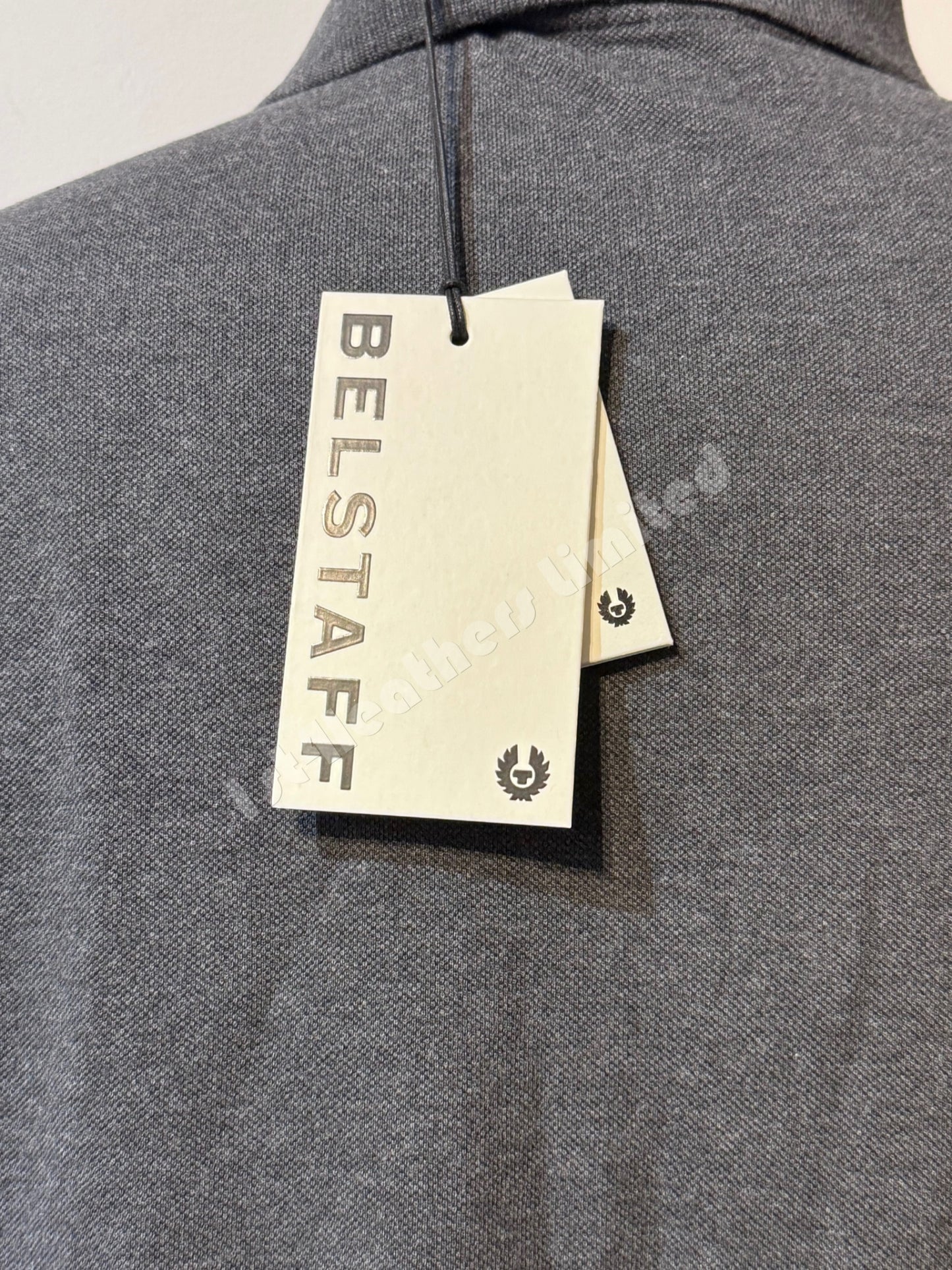 BELSTAFF PIQUE COTTON LONG SLEEVE POLO SHIRT CHARCOAL HEATHER RRP £120 BNWT