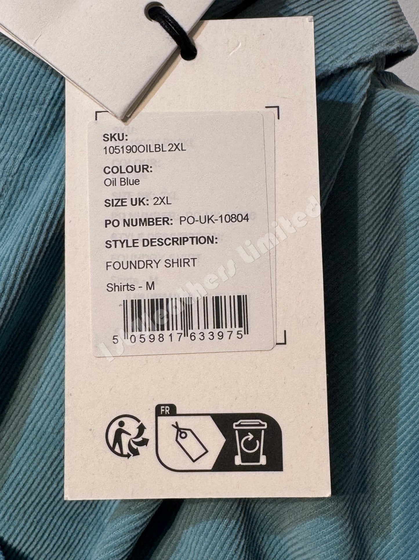 BELSTAFF FOUNDRY CORDUROY HEAVYWEIGHT COTTON SHIRT OIL BLUE 2XL RRP £195 BNWT