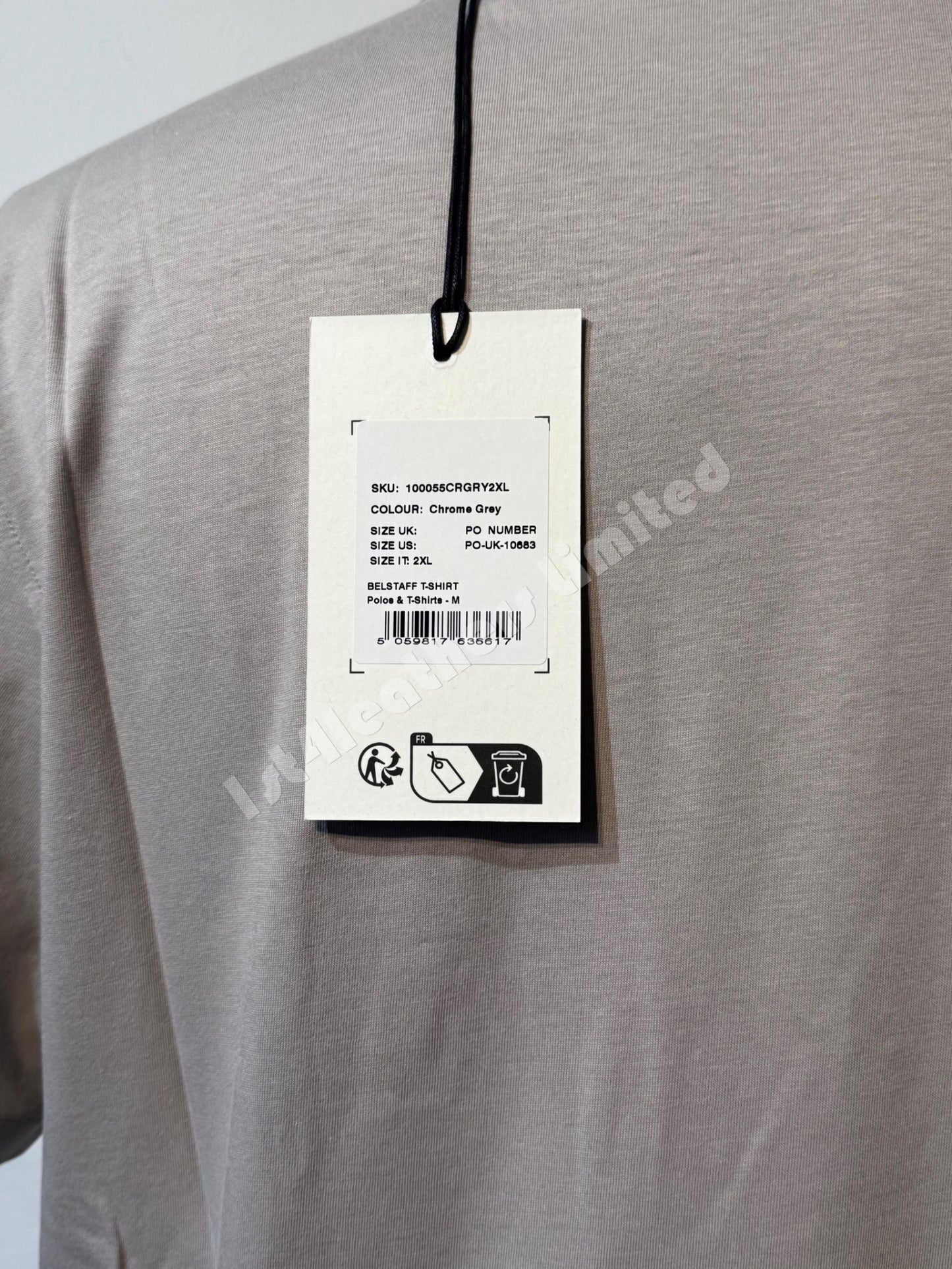 BELSTAFF PHOENIX PATCH SHORT SLEEVE COTTON T-SHIRT CHROME GREY 2XL RRP £60 BNWT