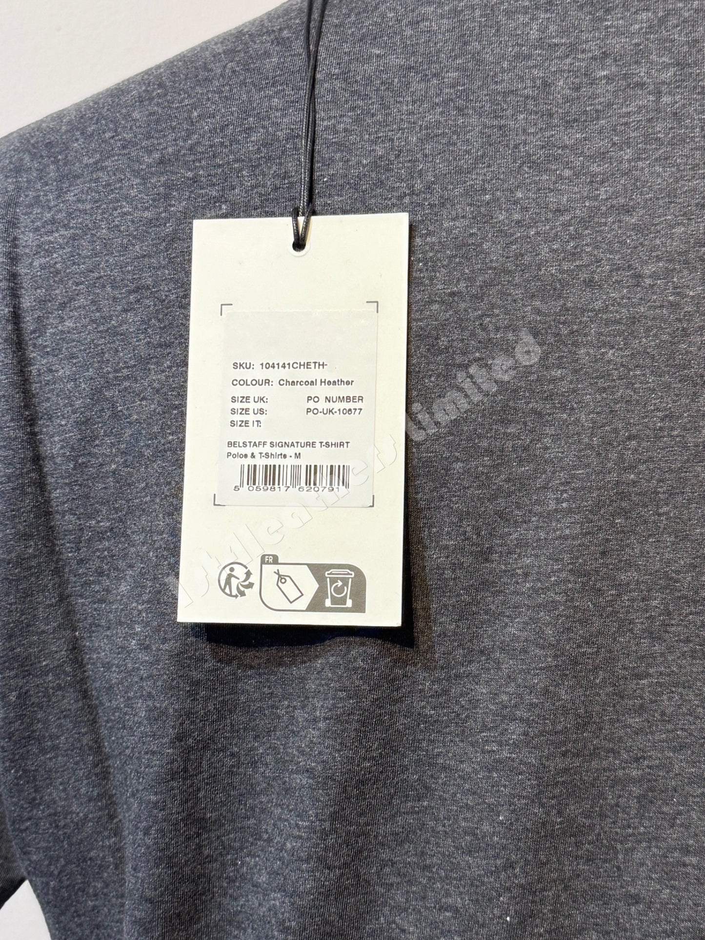 BELSTAFF SIGNATURE COTTON T-SHIRT CHARCOAL HEATHER GREY RRP £60 BNWT
