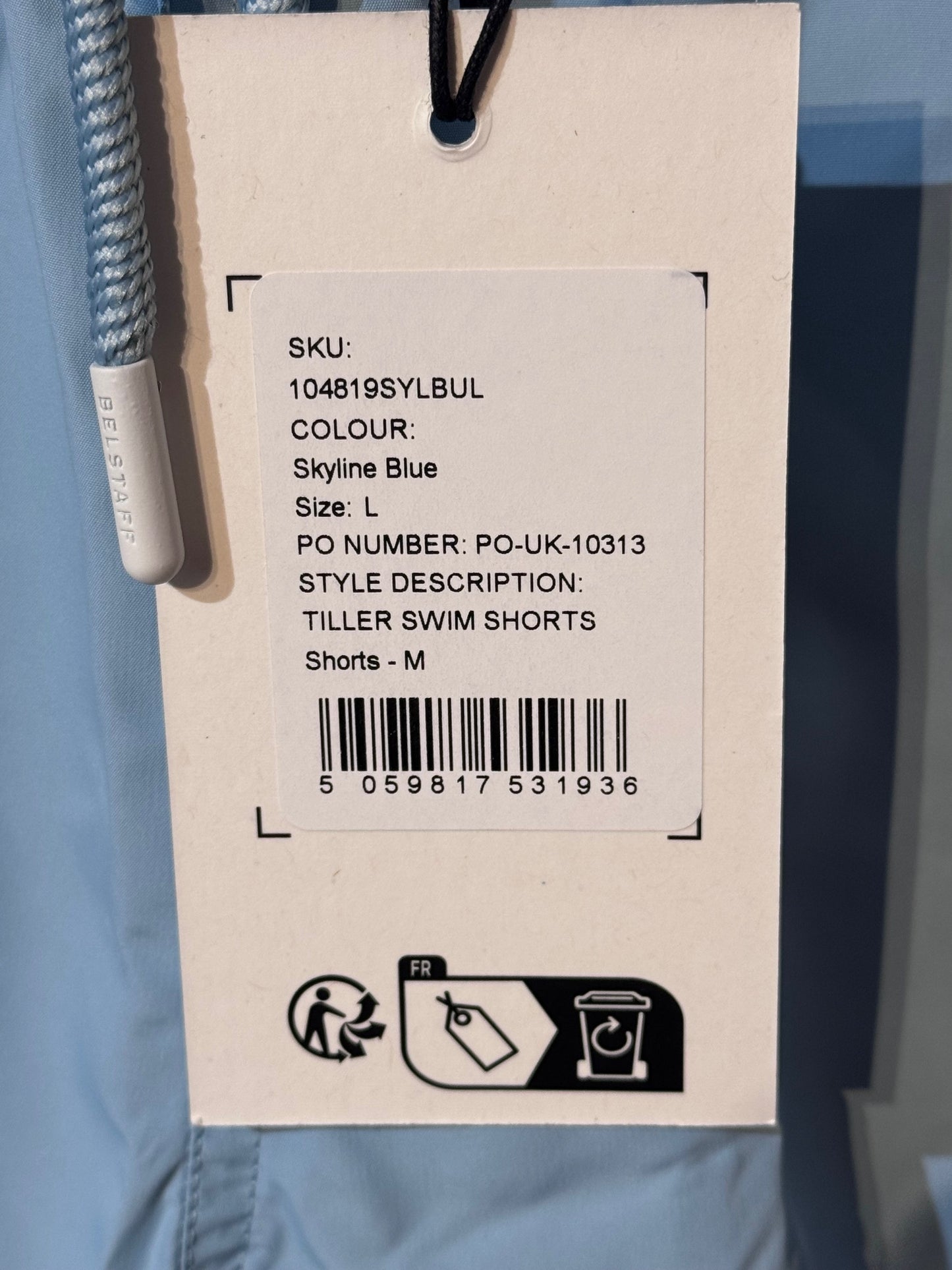 BELSTAFF TILLER SWIM SHORTS IN SKYLINE BLUE 2XL RRP £95