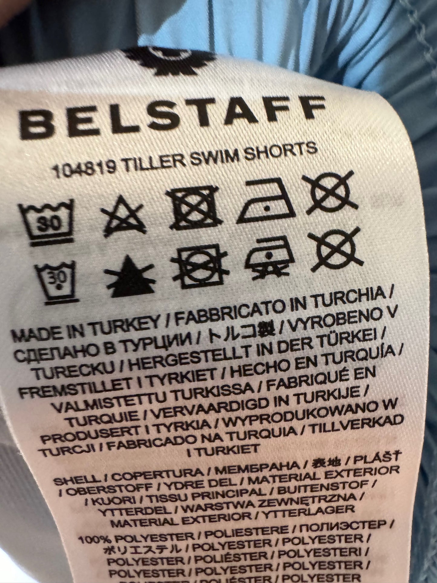 BELSTAFF TILLER SWIM SHORTS IN SKYLINE BLUE 2XL RRP £95