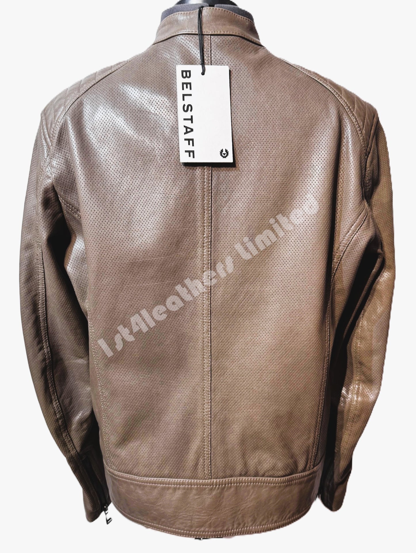 BELSTAFF V RACER AIR PERFORATED LAMB LEATHER JACKET FATIGUE BROWN RRP £895 BNWT