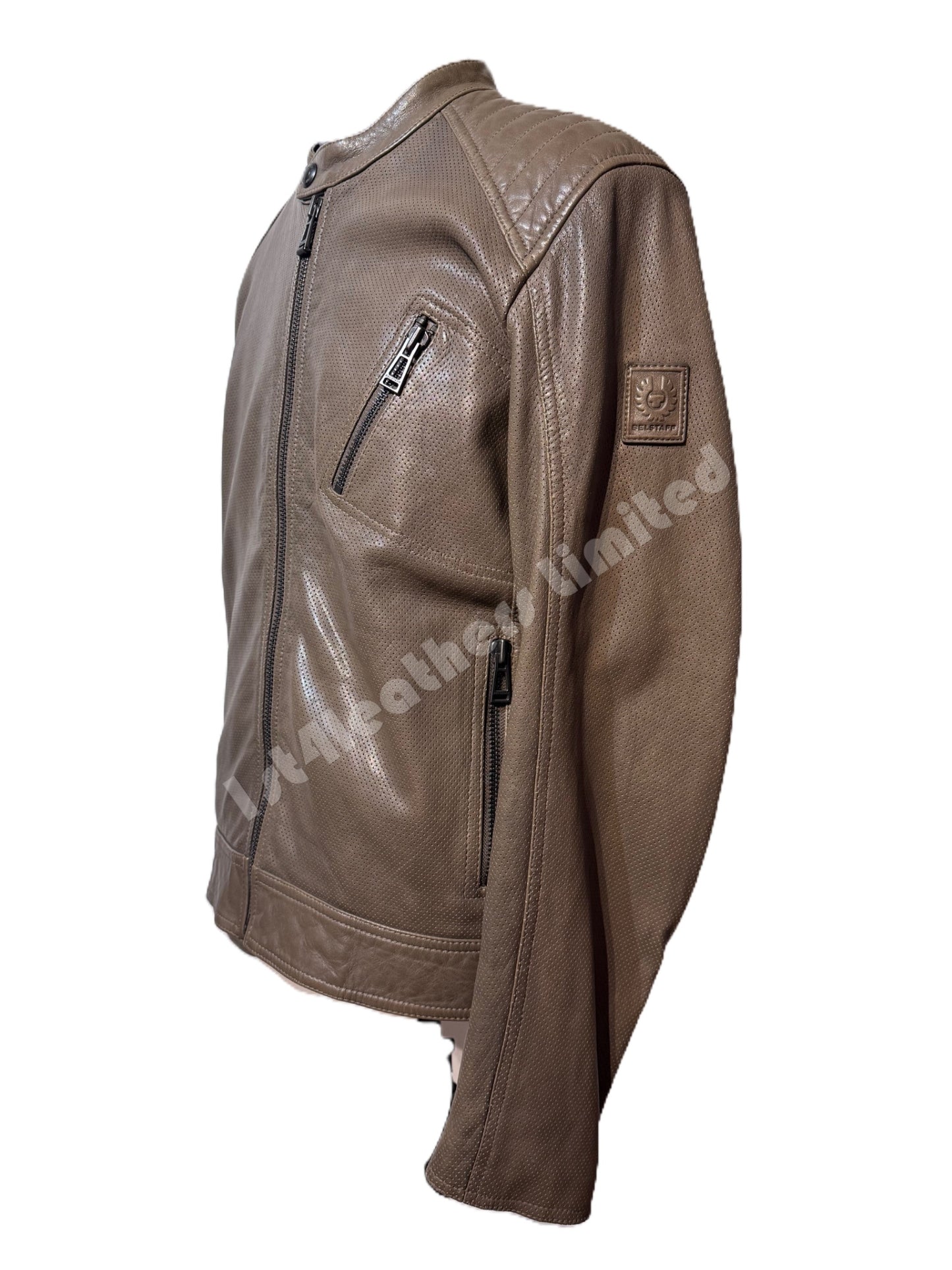 BELSTAFF V RACER AIR PERFORATED LAMB LEATHER JACKET FATIGUE BROWN RRP £895 BNWT