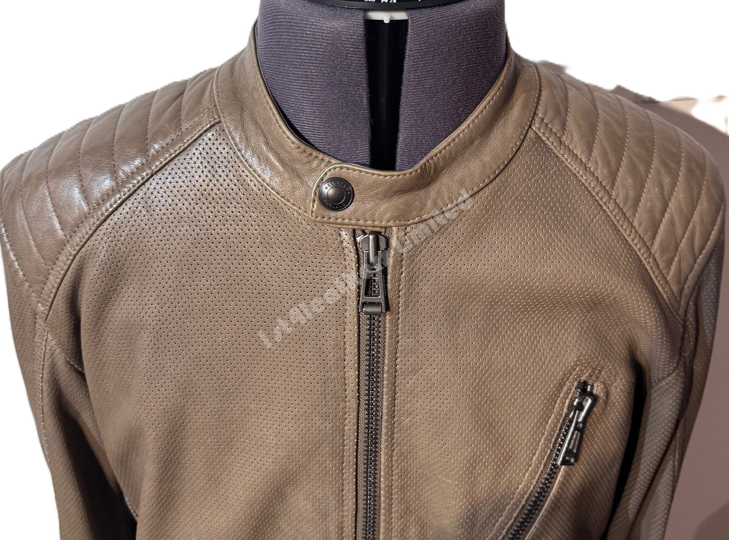 BELSTAFF V RACER AIR PERFORATED LAMB LEATHER JACKET FATIGUE BROWN RRP £895 BNWT