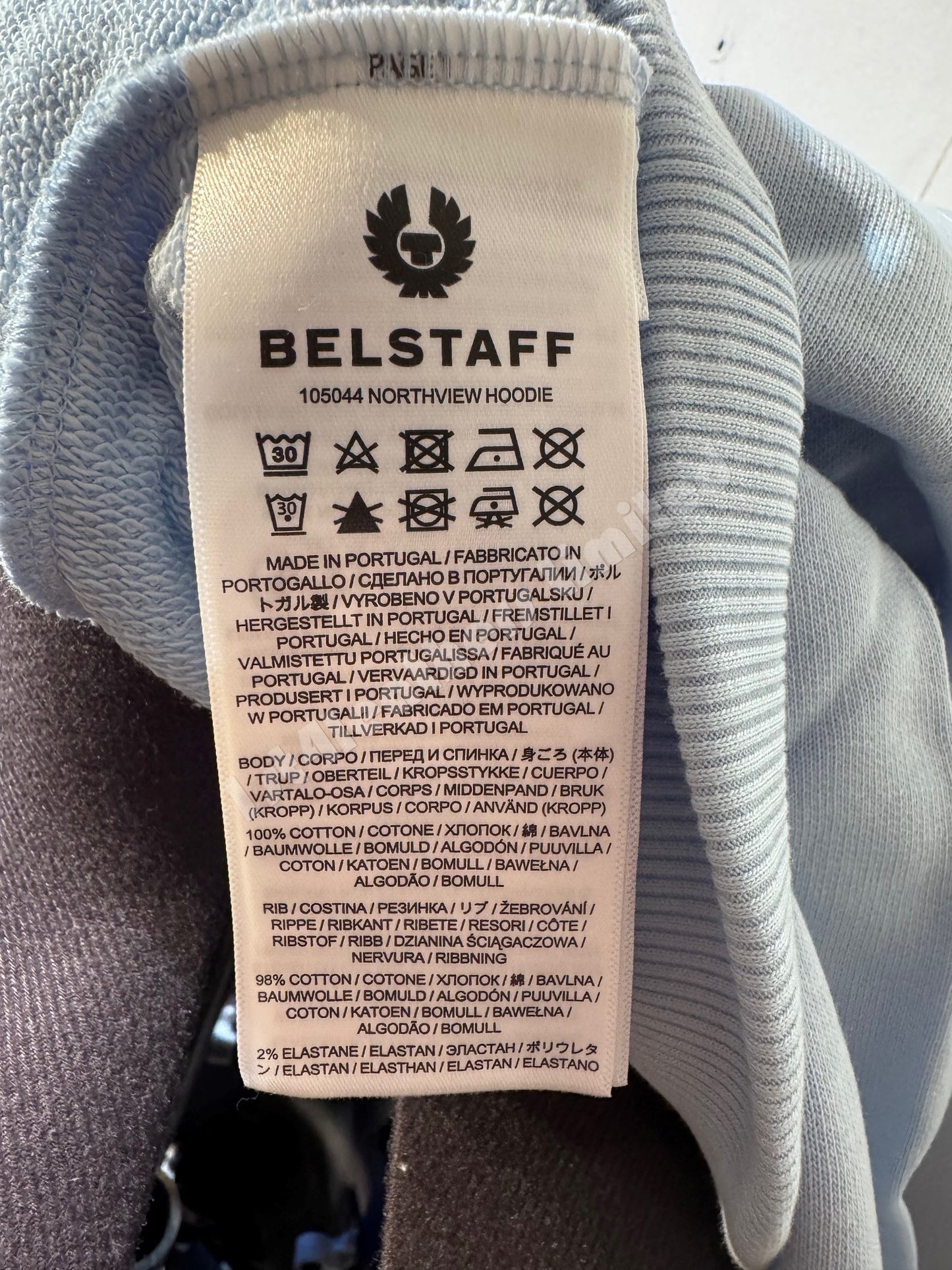 BELSTAFF NORTHVIEW HOODIE SWEATSHIRT SKY BLUE RRP £159 BNWT