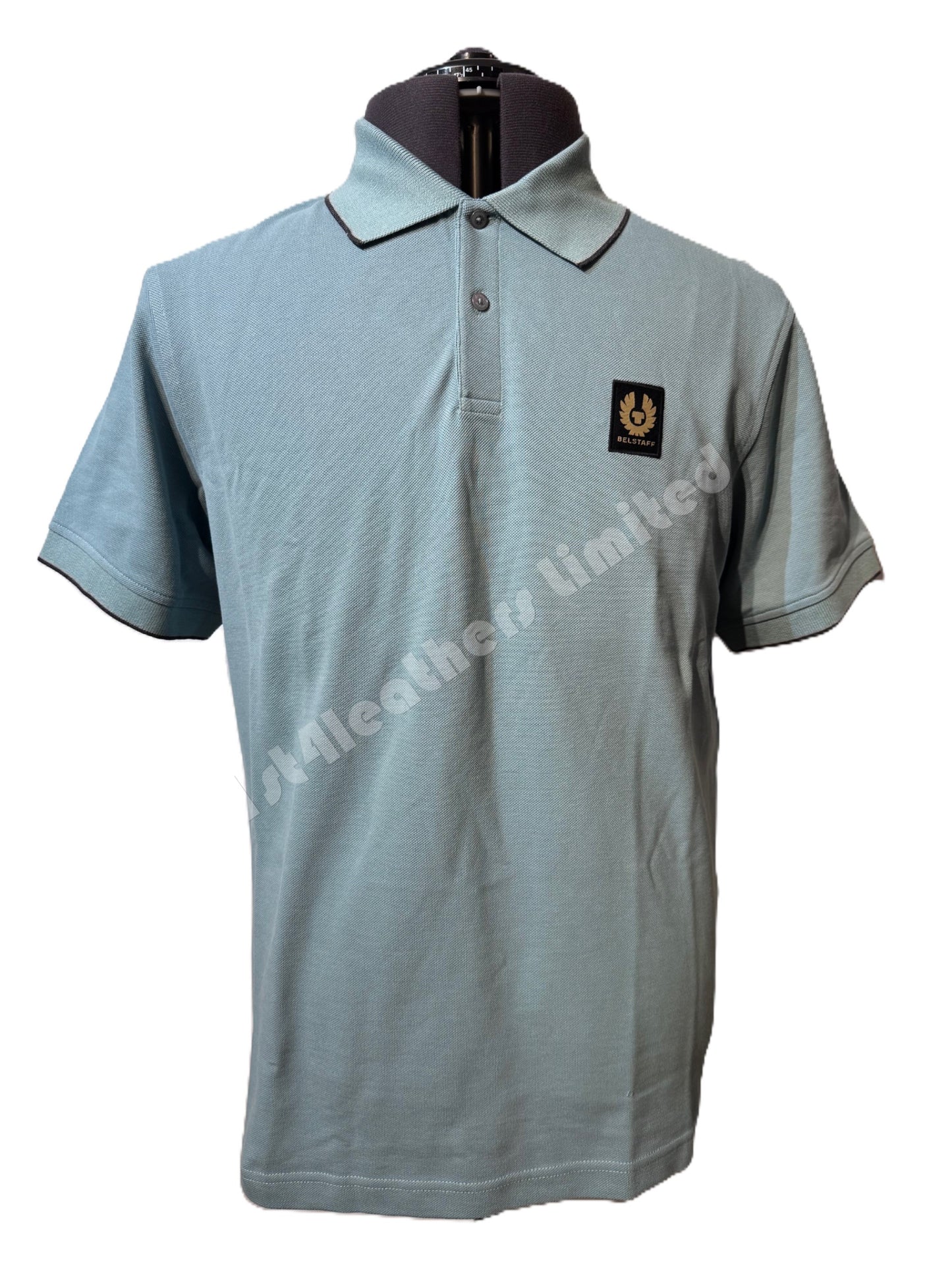 BELSTAFF TIPPED PIQUE COTTON POLO SHIRT OIL BLUE RRP £95 BNWT