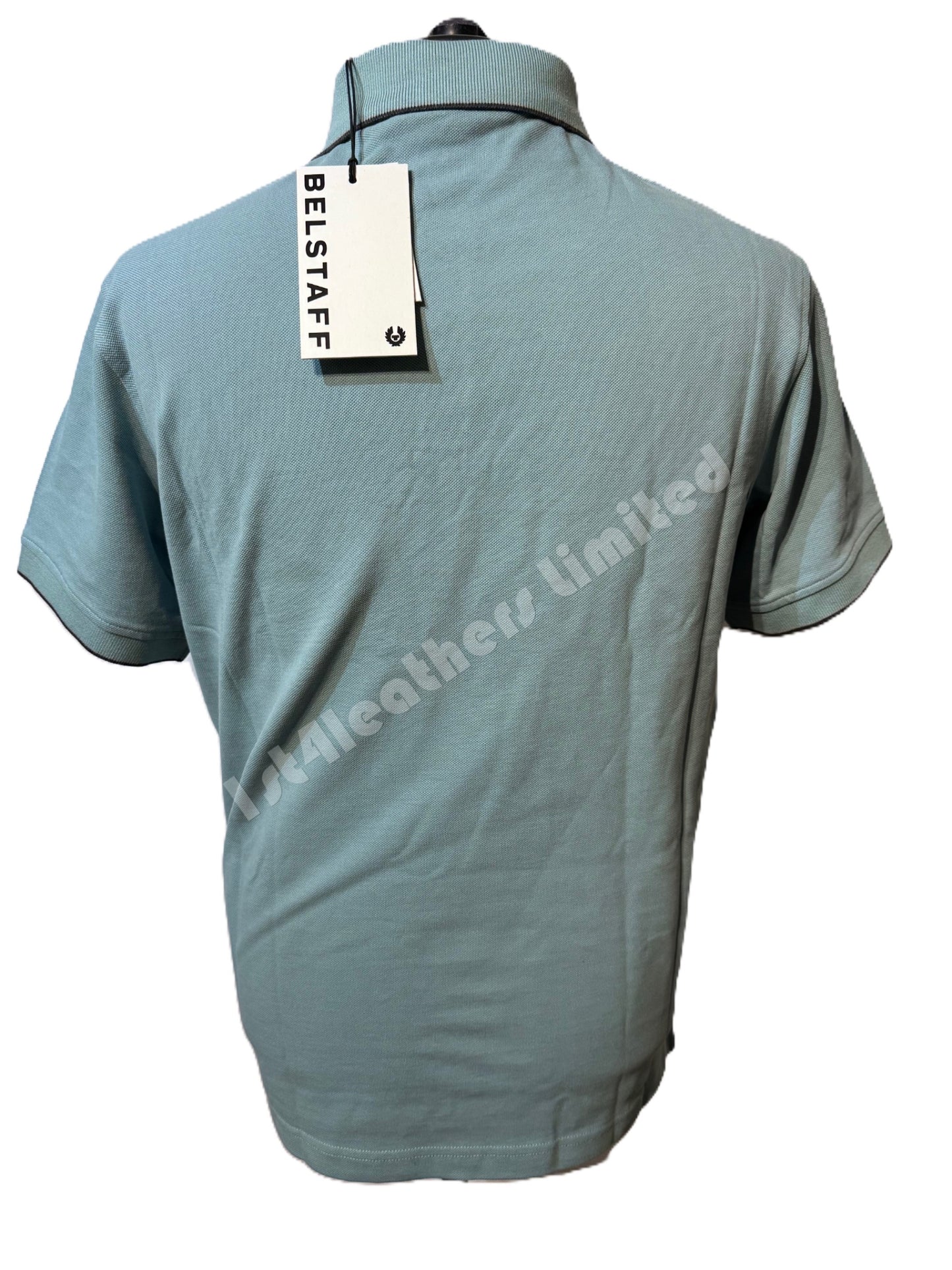 BELSTAFF TIPPED PIQUE COTTON POLO SHIRT OIL BLUE RRP £95 BNWT