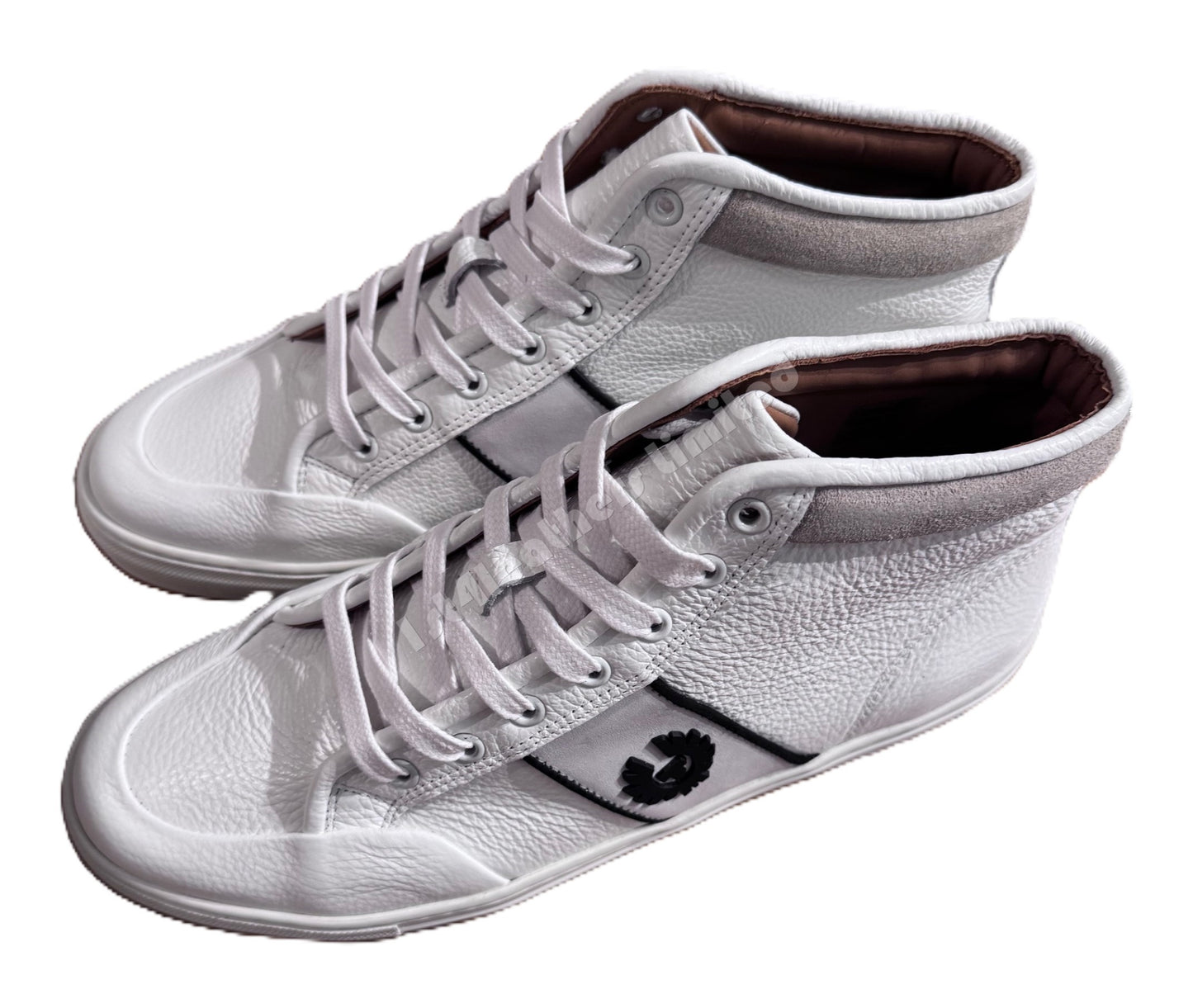 BELSTAFF PHOENIX HIGH TOP CALF LEATHER TRAINERS SNEAKERS WHITE RRP £275 NEW