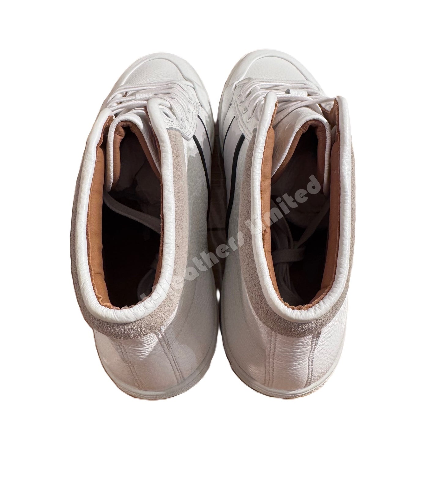 BELSTAFF PHOENIX HIGH TOP CALF LEATHER TRAINERS SNEAKERS WHITE RRP £275 NEW