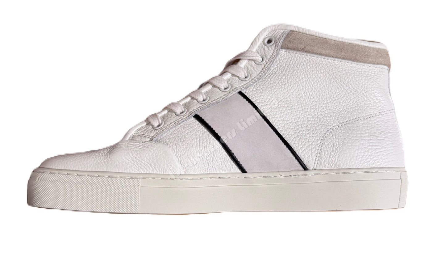 BELSTAFF PHOENIX HIGH TOP CALF LEATHER TRAINERS SNEAKERS WHITE RRP £275 NEW