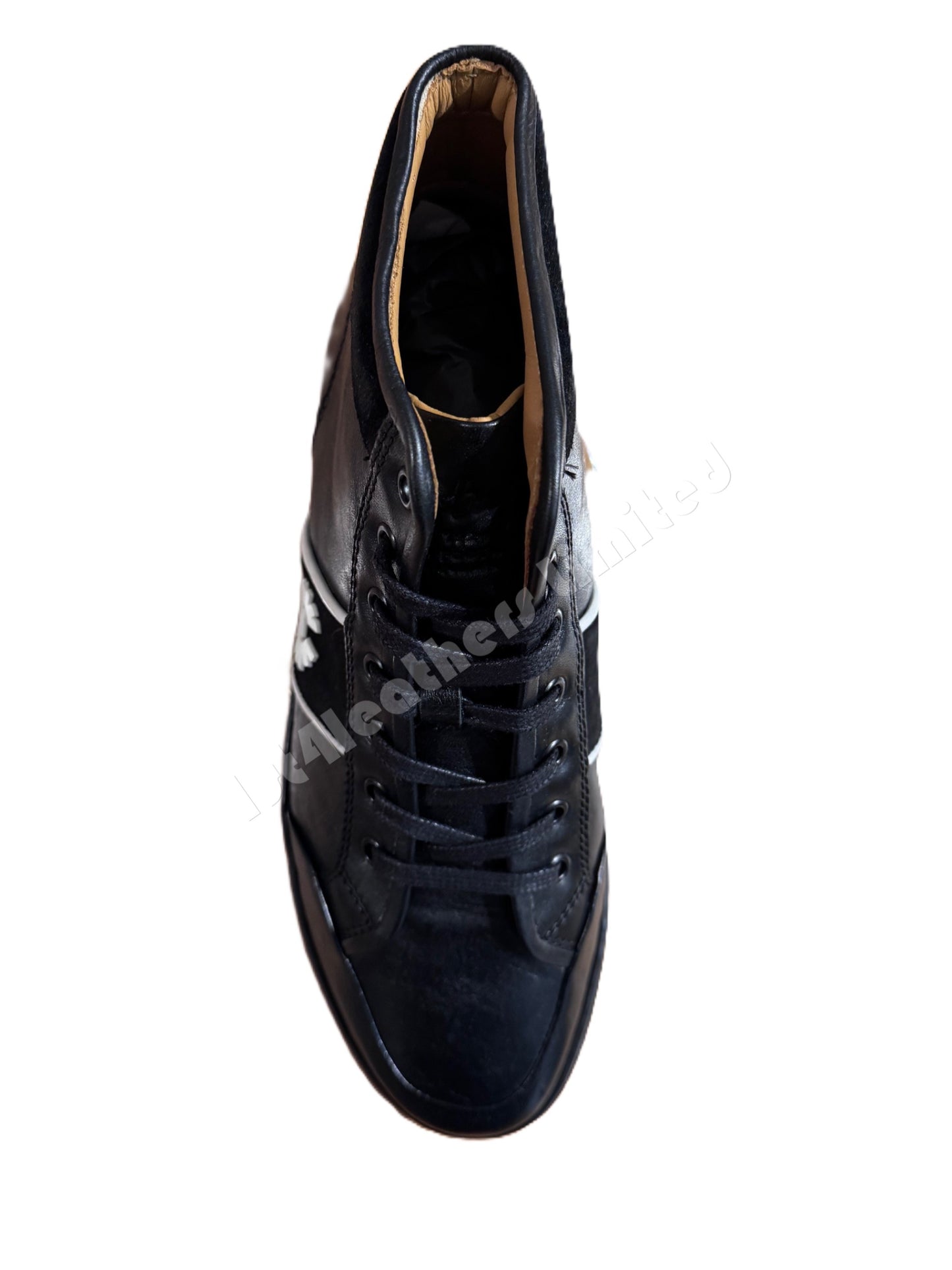 BELSTAFF PHOENIX HIGH TOP CALF LEATHER TRAINERS SNEAKERS BLACK RRP £275 NEW