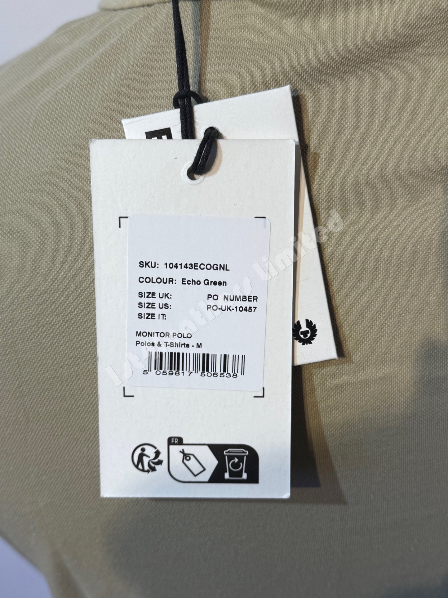 BELSTAFF MONITOR MICRO PIQUE COTTON POLO SHIRT ECHO GREEN RRP £110 BNWT