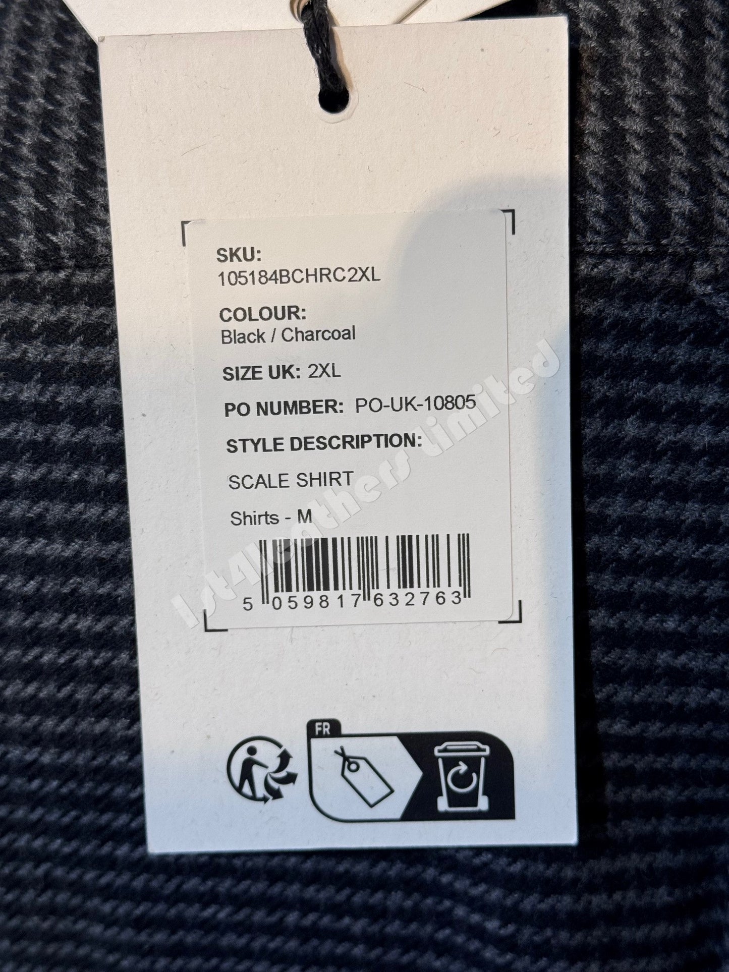 BELSTAFF SCALE HOUNDSTOOTH PATTERN COTTON SHIRT BLACK/CHARCOAL RRP £195 BNWT