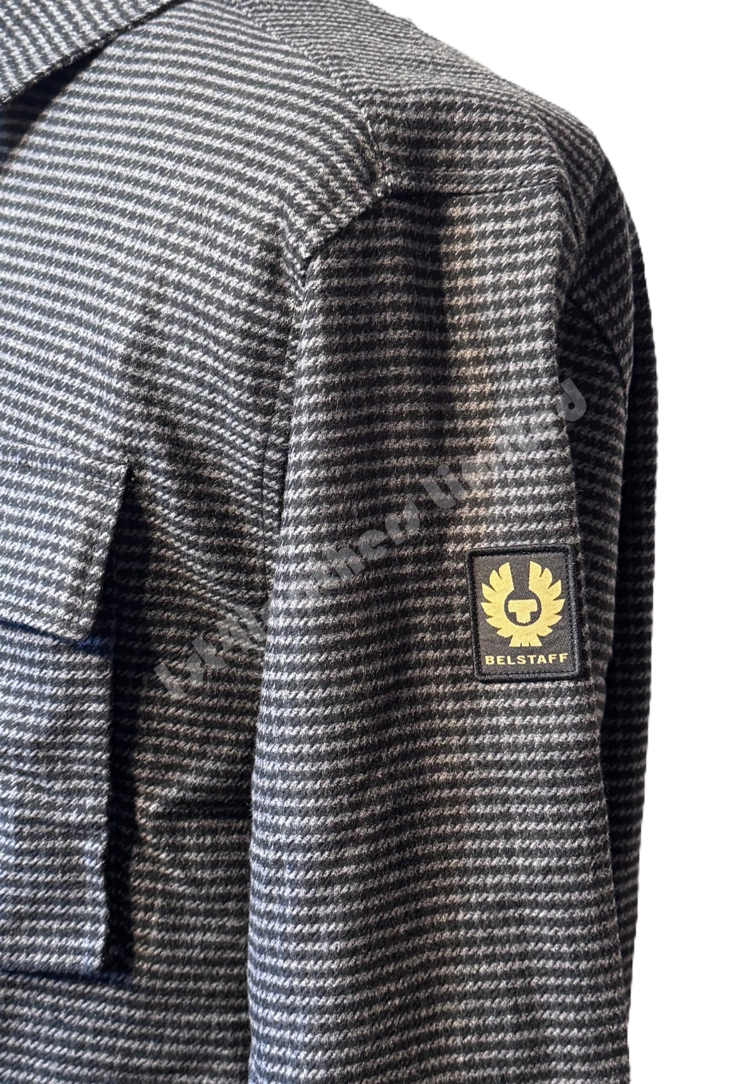 BELSTAFF SCALE HOUNDSTOOTH PATTERN COTTON SHIRT BLACK/CHARCOAL RRP £195 BNWT