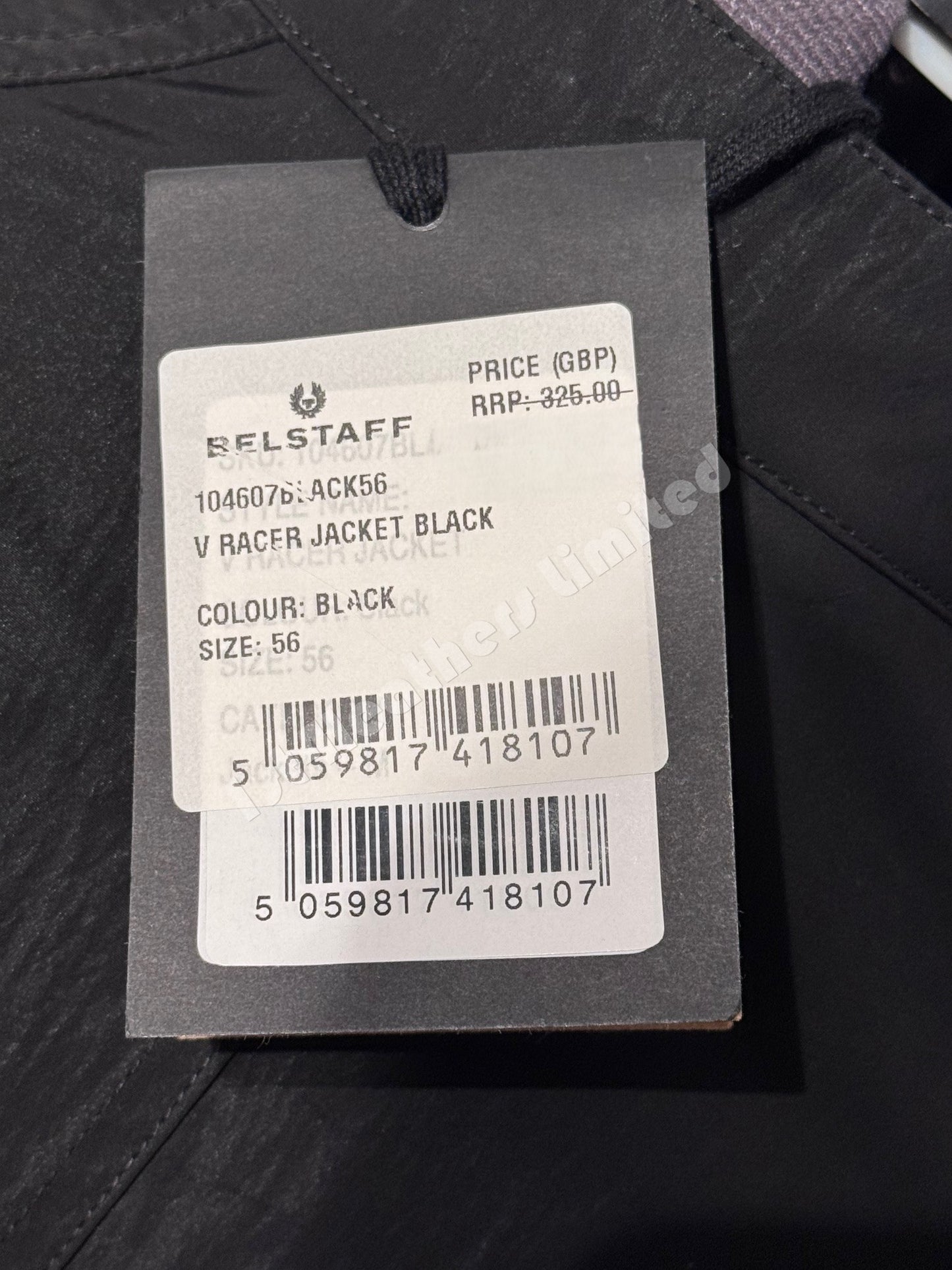 BELSTAFF V RACER RIPPLE SHELL BIKER JACKET BLACK UK46 3XL RRP £325 BNWT