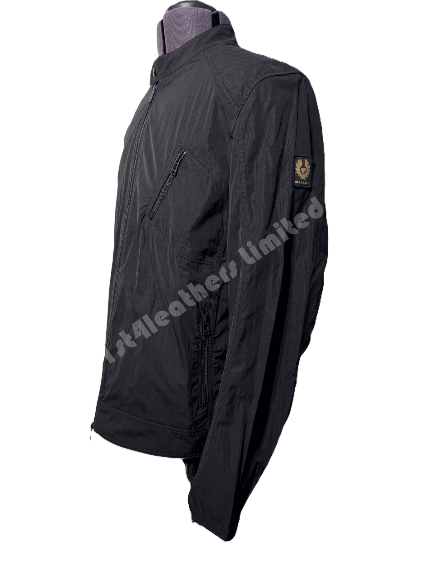 BELSTAFF V RACER RIPPLE SHELL BIKER JACKET BLACK UK46 3XL RRP £325 BNWT