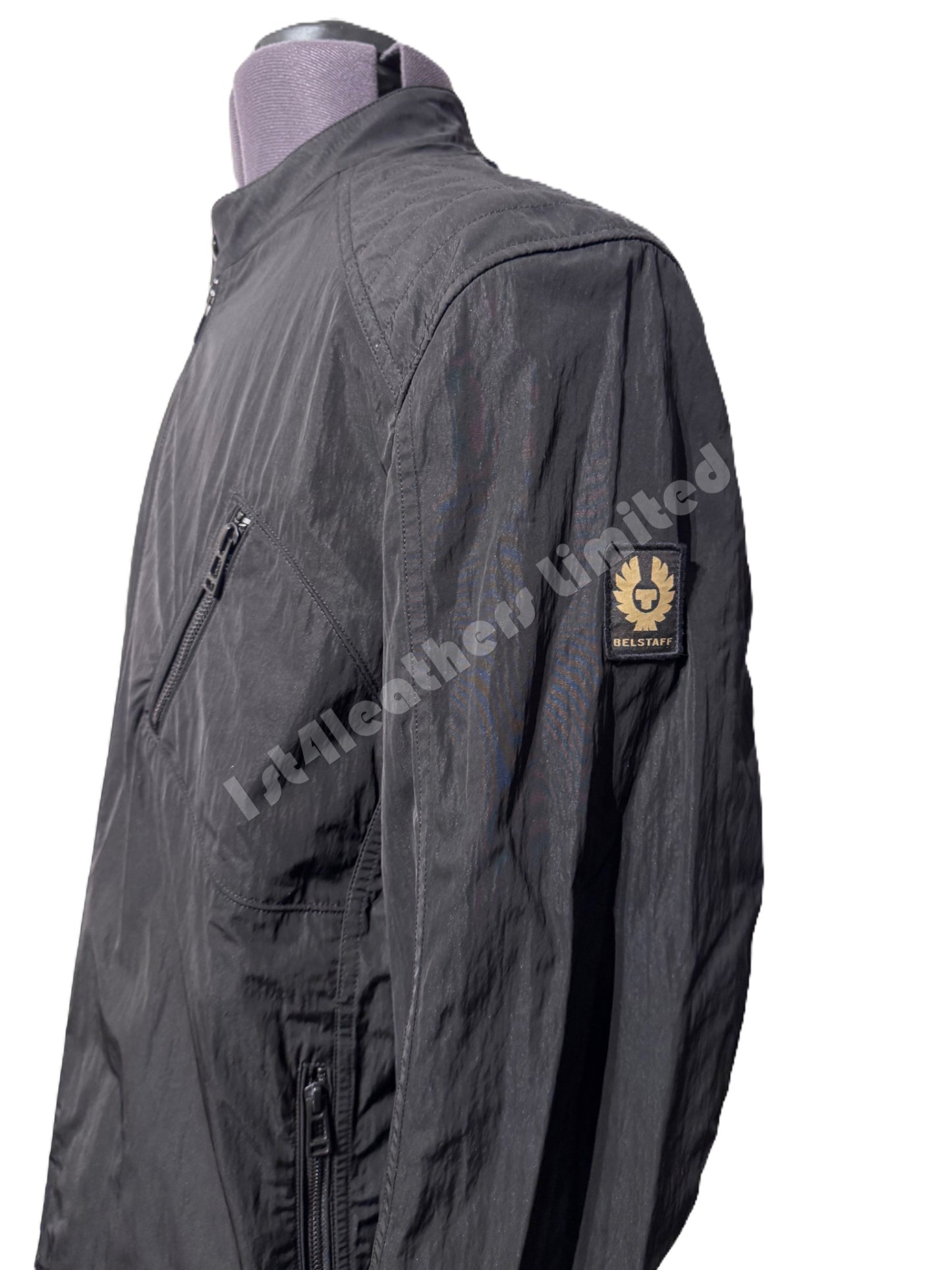 BELSTAFF V RACER RIPPLE SHELL BIKER JACKET BLACK UK46 3XL RRP £325 BNWT