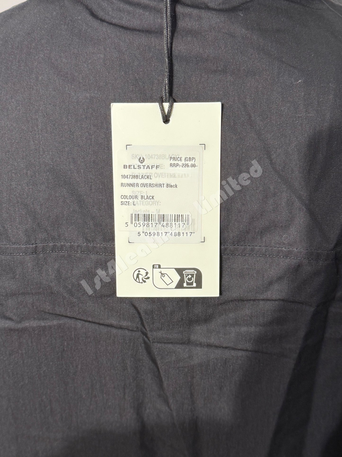 BELSTAFF RUNNER COTTON TECH GABARDINE OVERSHIRT BLACK RRP £250 BNWT