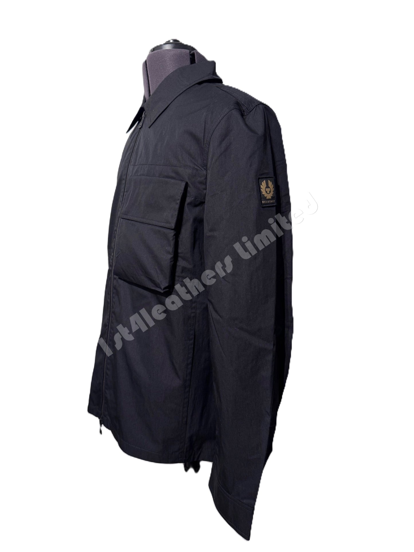 BELSTAFF RUNNER COTTON TECH GABARDINE OVERSHIRT BLACK RRP £250 BNWT