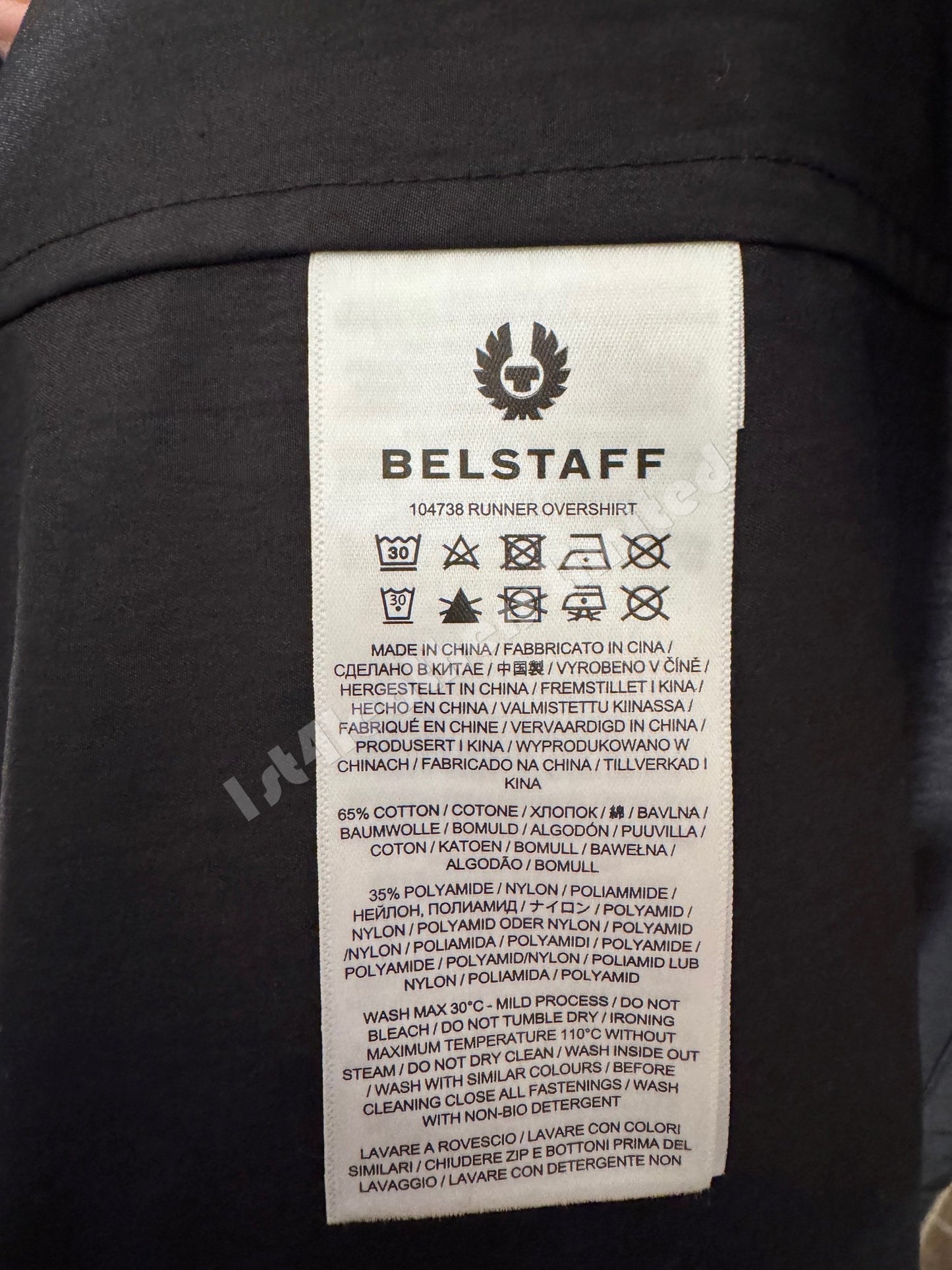BELSTAFF RUNNER COTTON TECH GABARDINE OVERSHIRT BLACK RRP £250 BNWT
