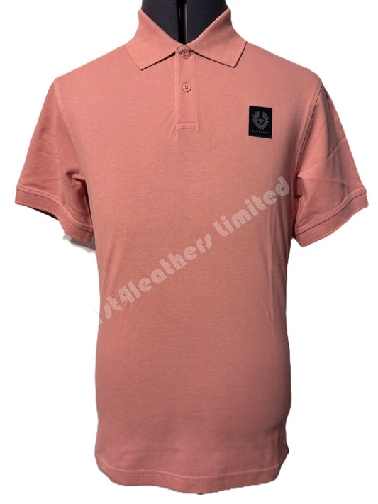 BELSTAFF STEWARTON PIQUE COTTON POLO SHIRT RUST PINK RRP £95 BNWT