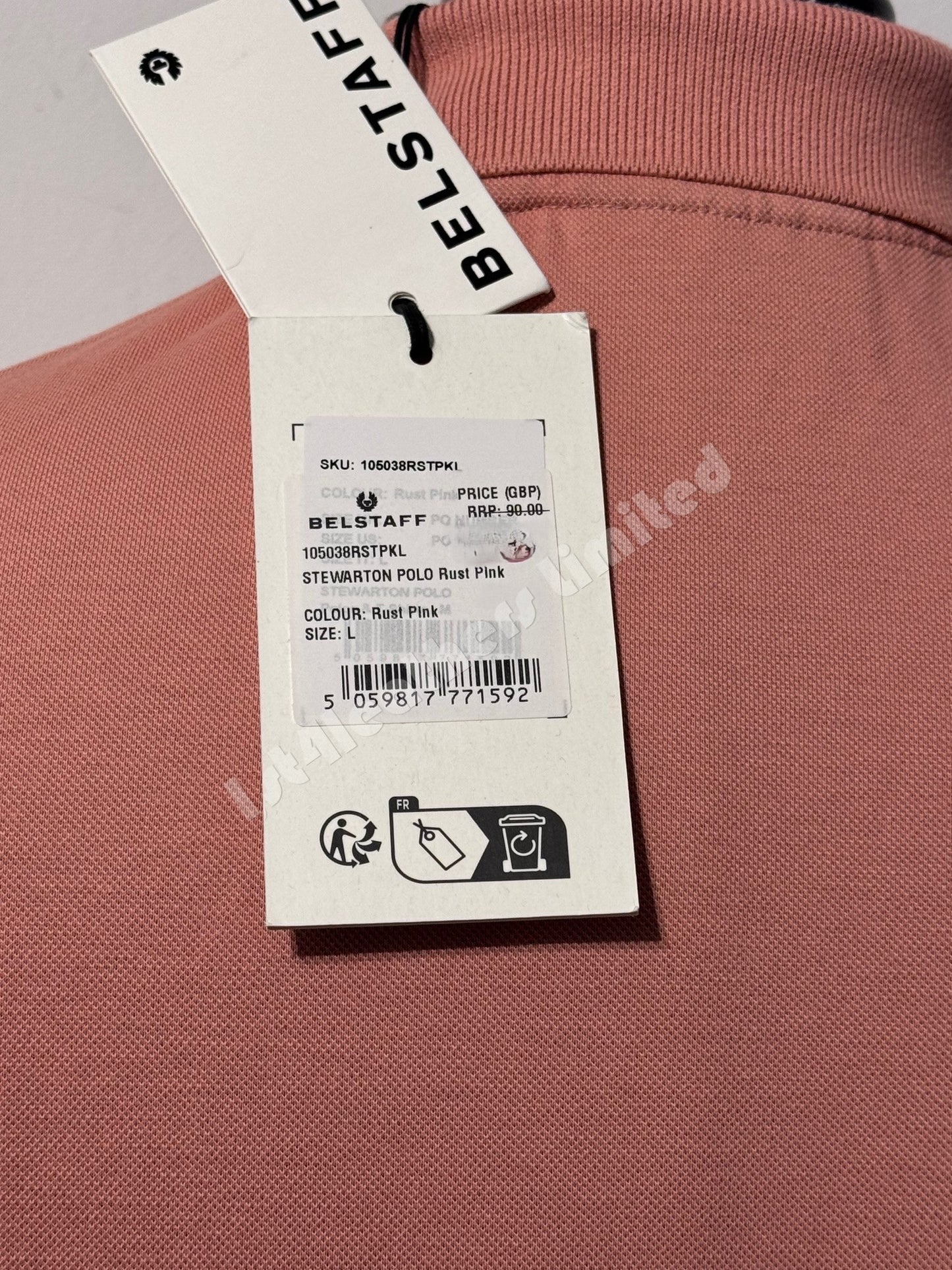 BELSTAFF STEWARTON PIQUE COTTON POLO SHIRT RUST PINK RRP £95 BNWT