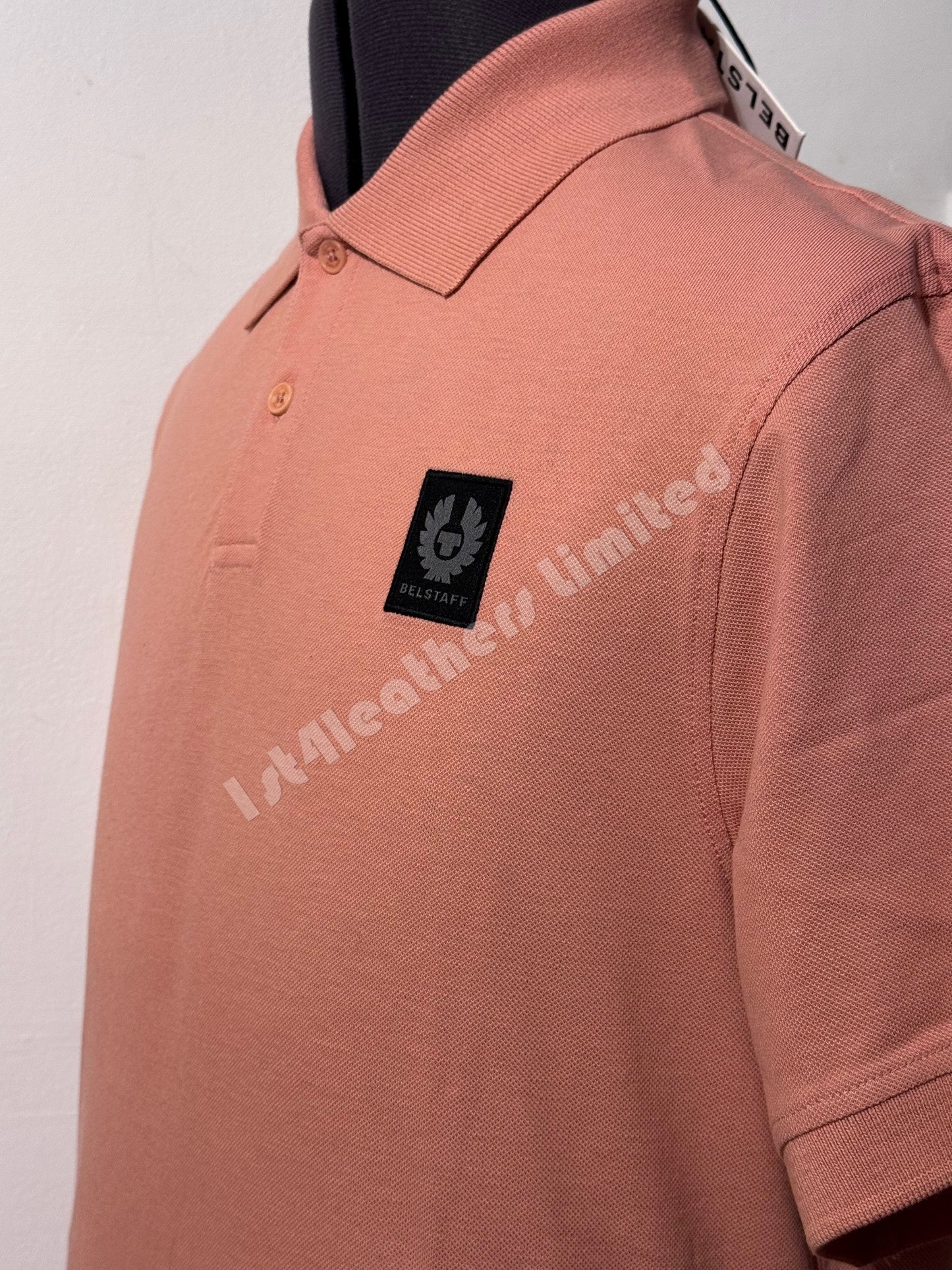 BELSTAFF STEWARTON PIQUE COTTON POLO SHIRT RUST PINK RRP £95 BNWT