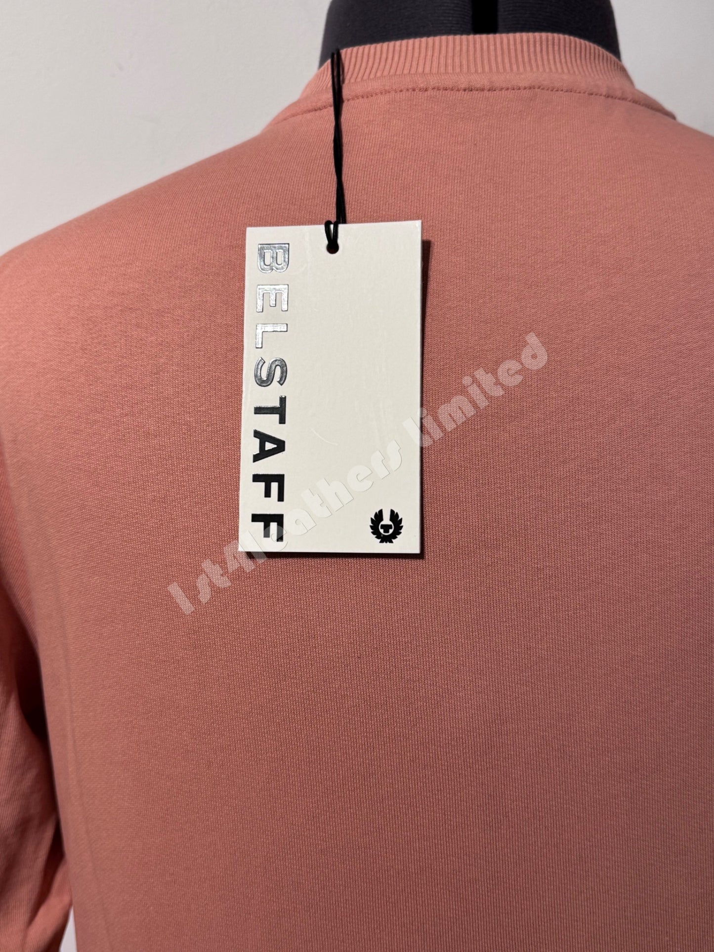 BELSTAFF JEFFERSON CREW NECK COTTON SWEATSHIRT RUST PINK RRP £150 BNWT
