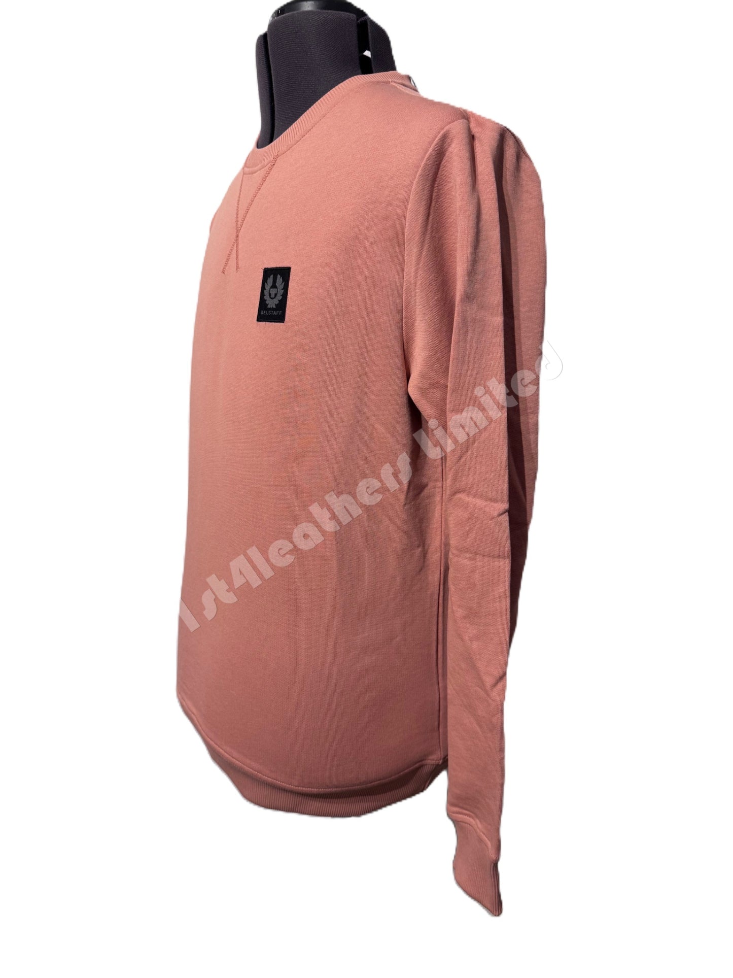 BELSTAFF JEFFERSON CREW NECK COTTON SWEATSHIRT RUST PINK RRP £150 BNWT