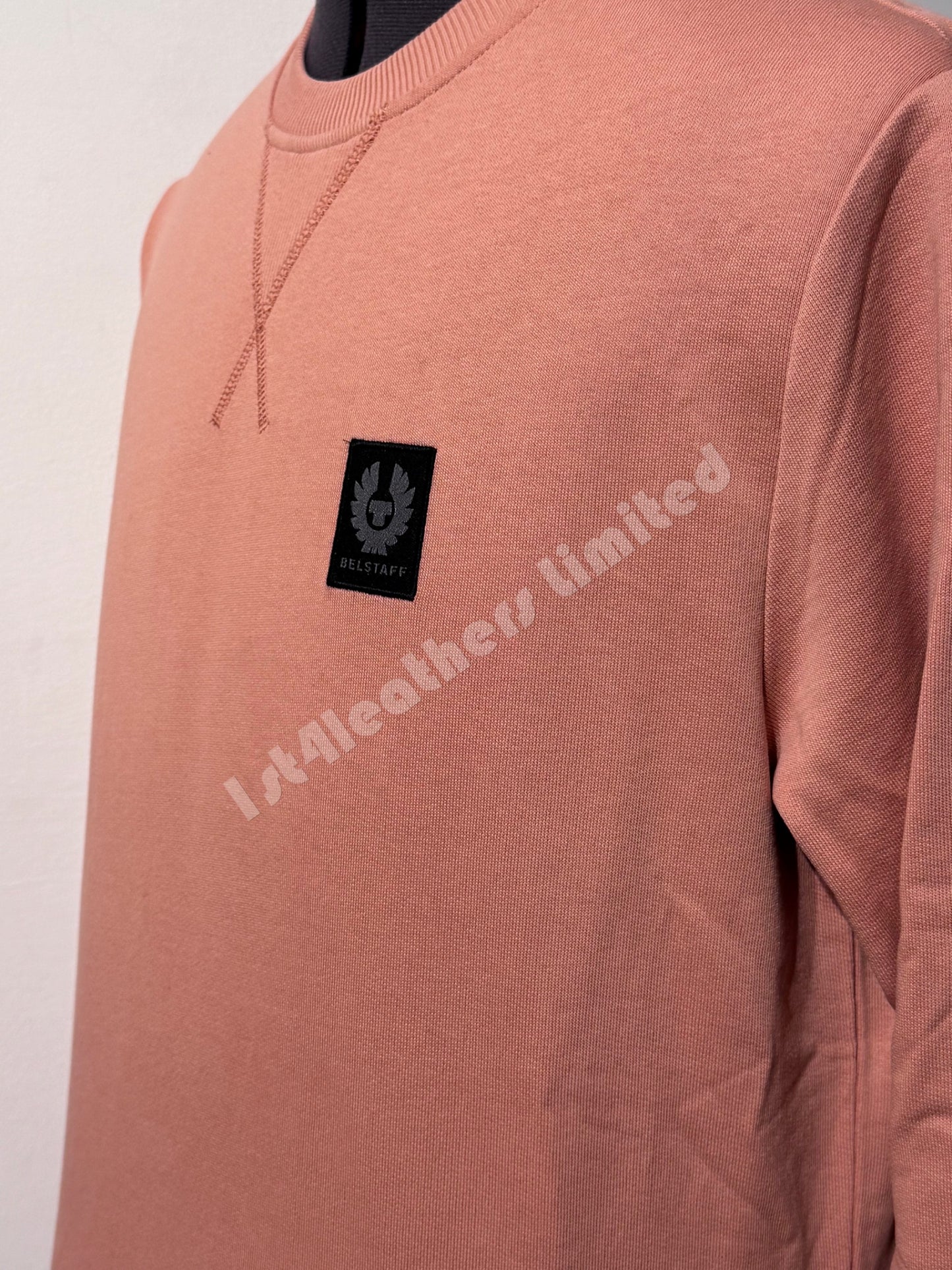 BELSTAFF JEFFERSON CREW NECK COTTON SWEATSHIRT RUST PINK RRP £150 BNWT