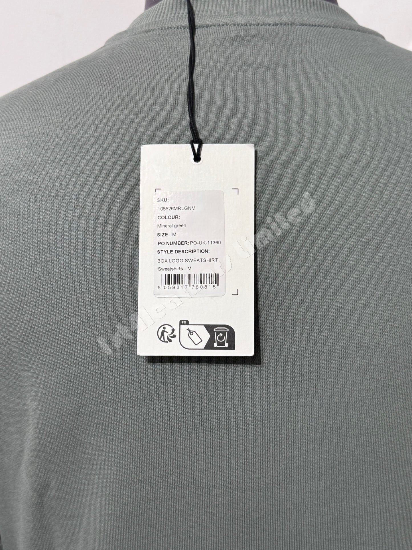 BELSTAFF BOX LOGO CREW NECK SWEATSHIRT MINERAL GREEN RRP £140 BNWT