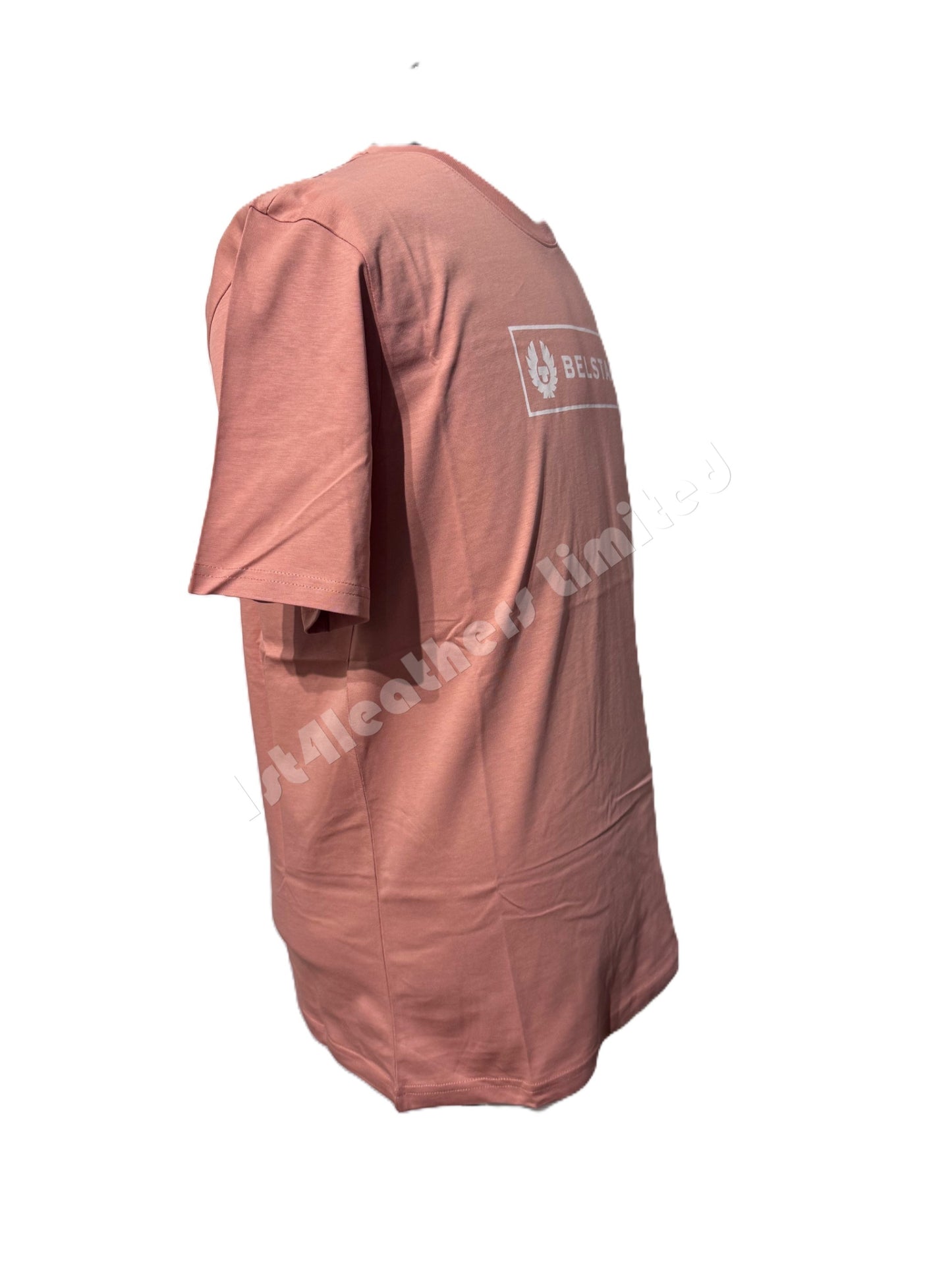 BELSTAFF BOX LOGO COTTON T-SHIRT RUST PINK  RRP £60 BNWT