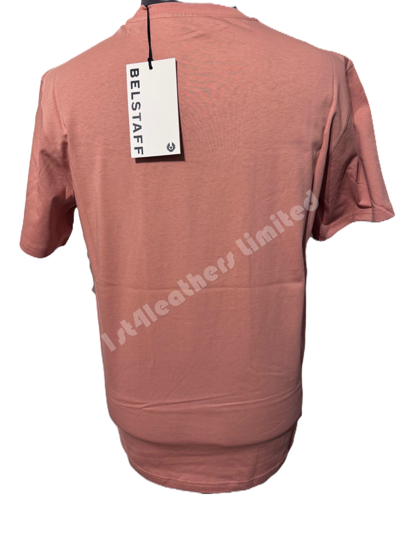 BELSTAFF BOX LOGO COTTON T-SHIRT RUST PINK  RRP £60 BNWT