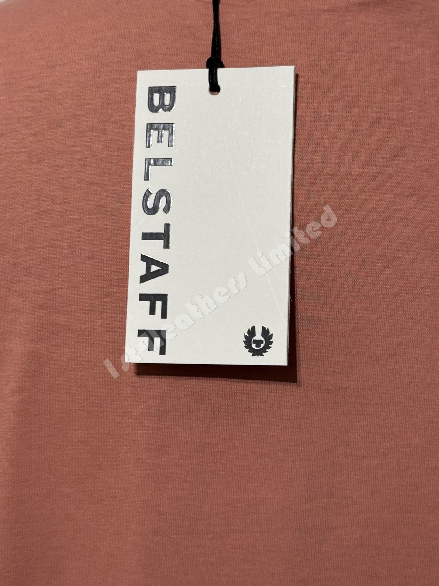 BELSTAFF BOX LOGO COTTON T-SHIRT RUST PINK  RRP £60 BNWT