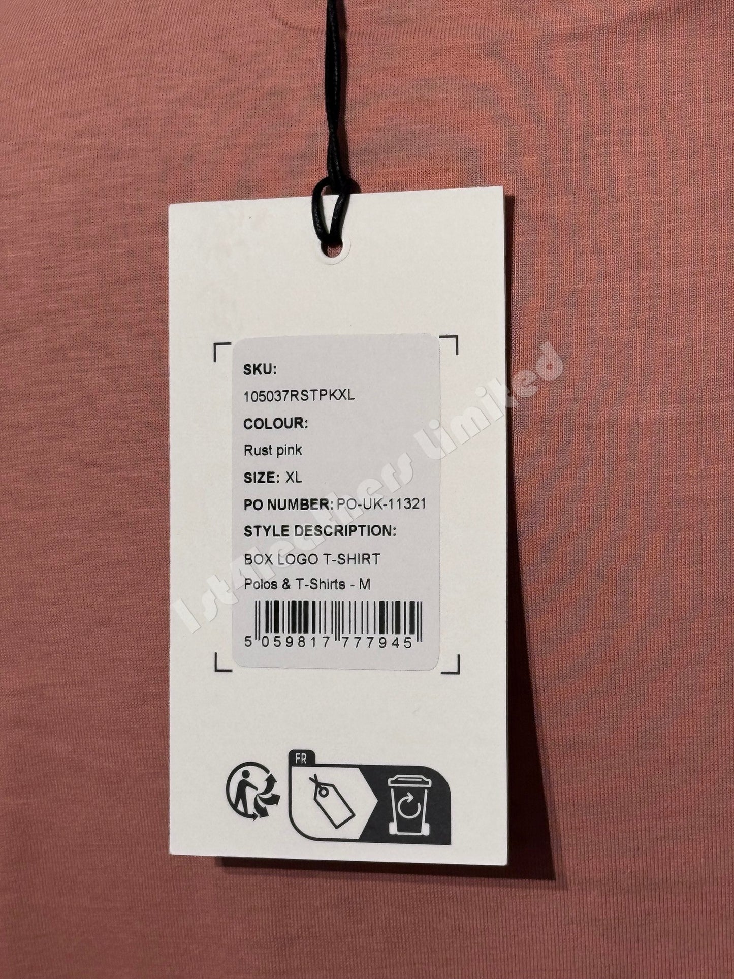 BELSTAFF BOX LOGO COTTON T-SHIRT RUST PINK  RRP £60 BNWT