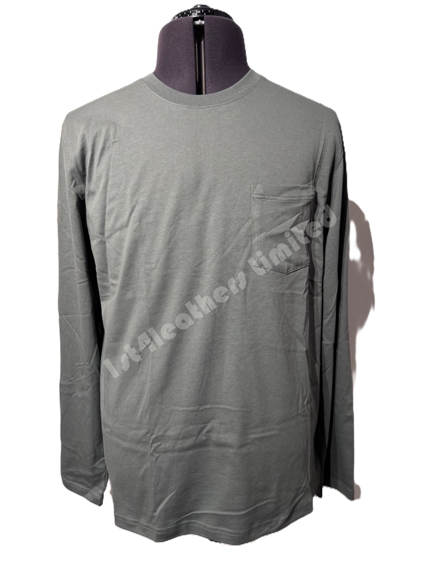 BELSTAFF THOM LONG SLEEVE COTTON POCKET T-SHIRT MINERAL GREEN RRP £75 BNWT