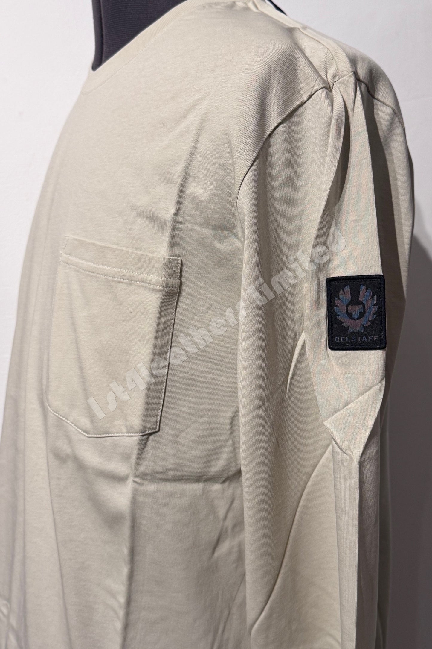 BELSTAFF THOM LONG SLEEVE COTTON POCKET T-SHIRT SHELL RRP £75 BNWT