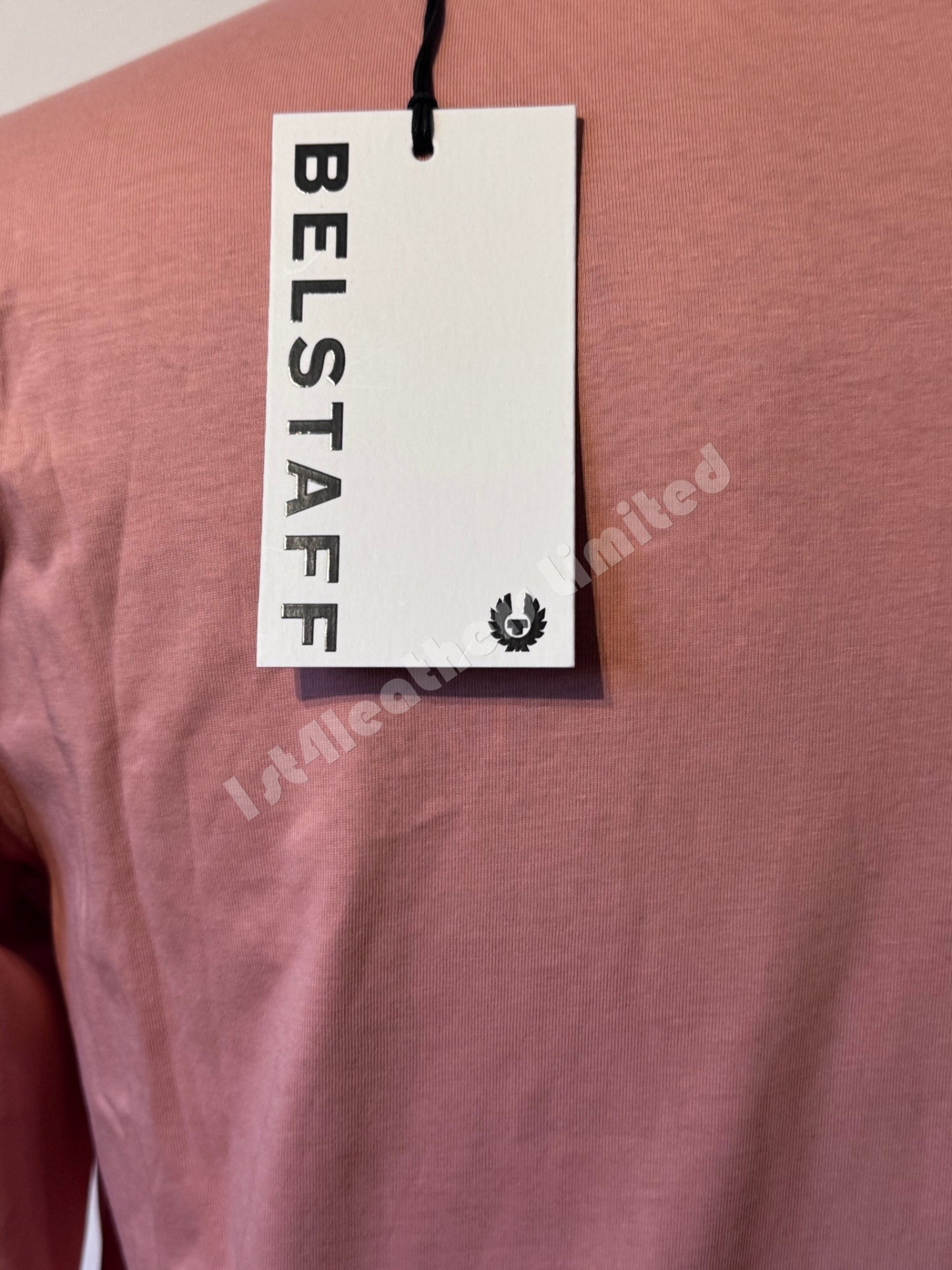 BELSTAFF THOM LONG SLEEVE COTTON POCKET T-SHIRT RUST PINK RRP £75 BNWT