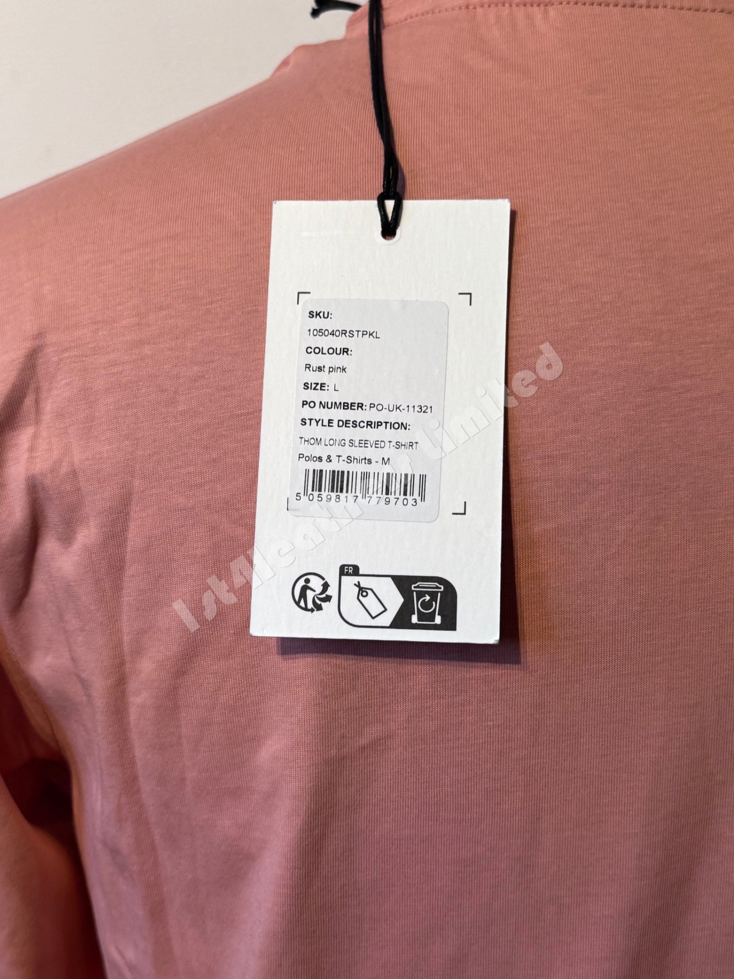 BELSTAFF THOM LONG SLEEVE COTTON POCKET T-SHIRT RUST PINK RRP £75 BNWT