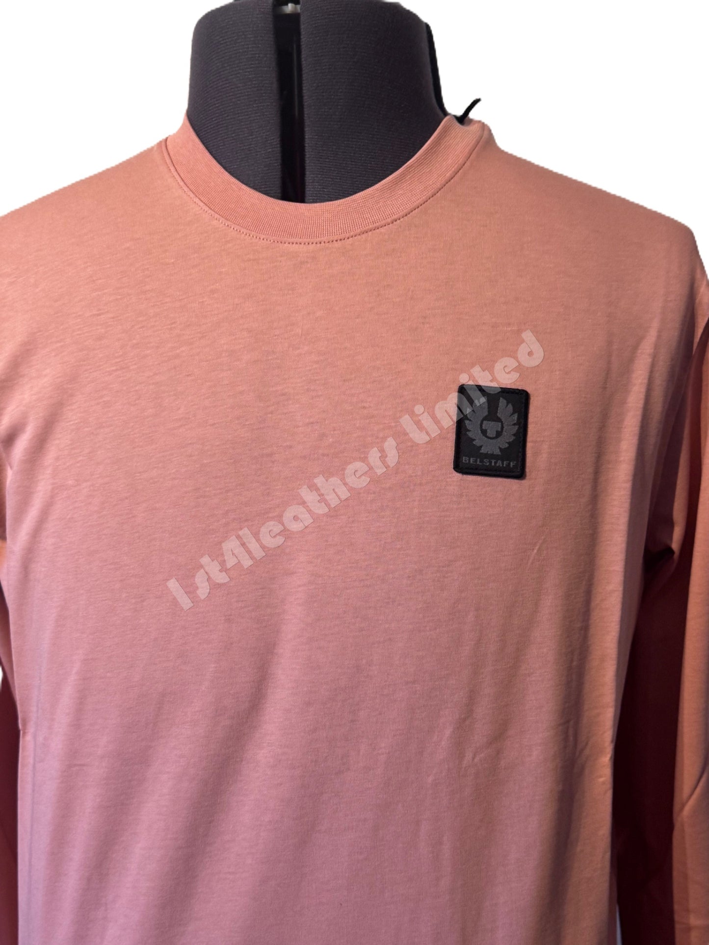 BELSTAFF MONKFORD PHOENIX PATCH LONG SLEEVE T-SHIRT RUST PINK RRP £75 BNWT