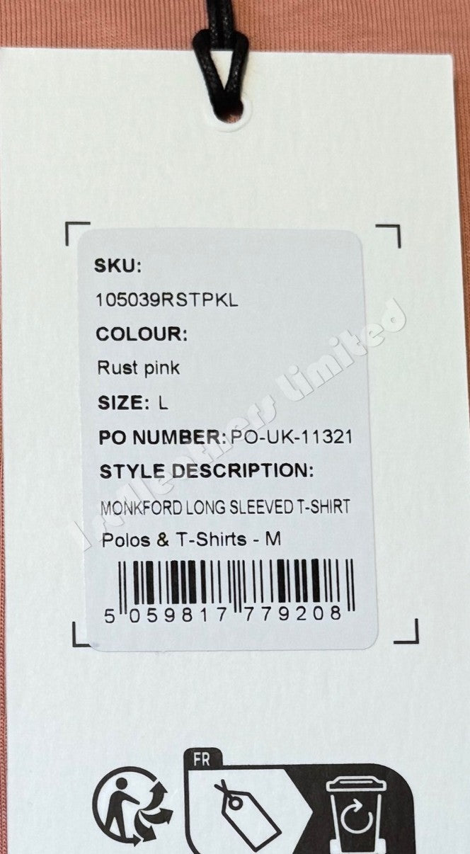 BELSTAFF MONKFORD PHOENIX PATCH LONG SLEEVE T-SHIRT RUST PINK RRP £75 BNWT